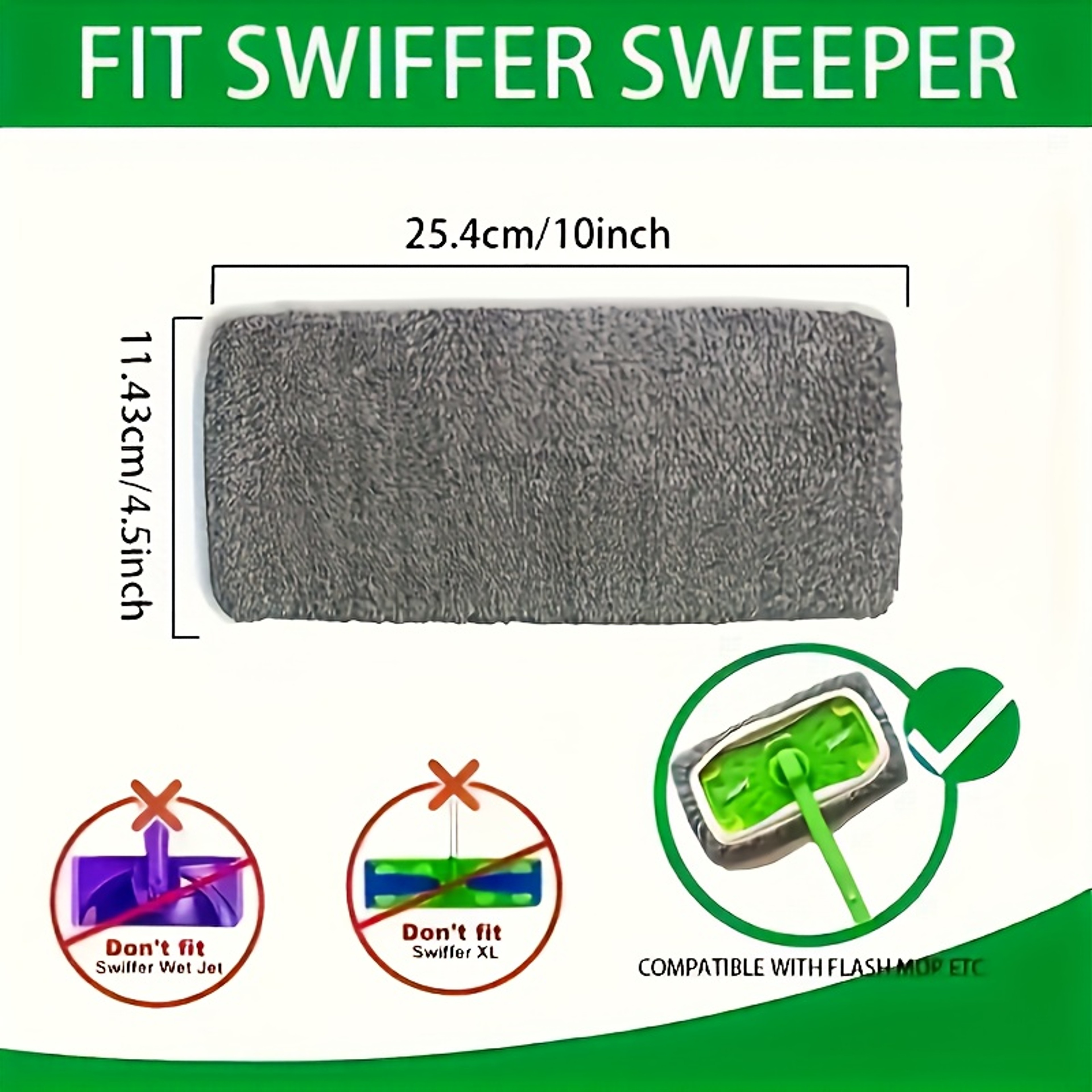 Ultra Absorbent Microfiber Mop Pad Reusable Washable Mop Replacement For Wet  Dry Floor Cleaning 2