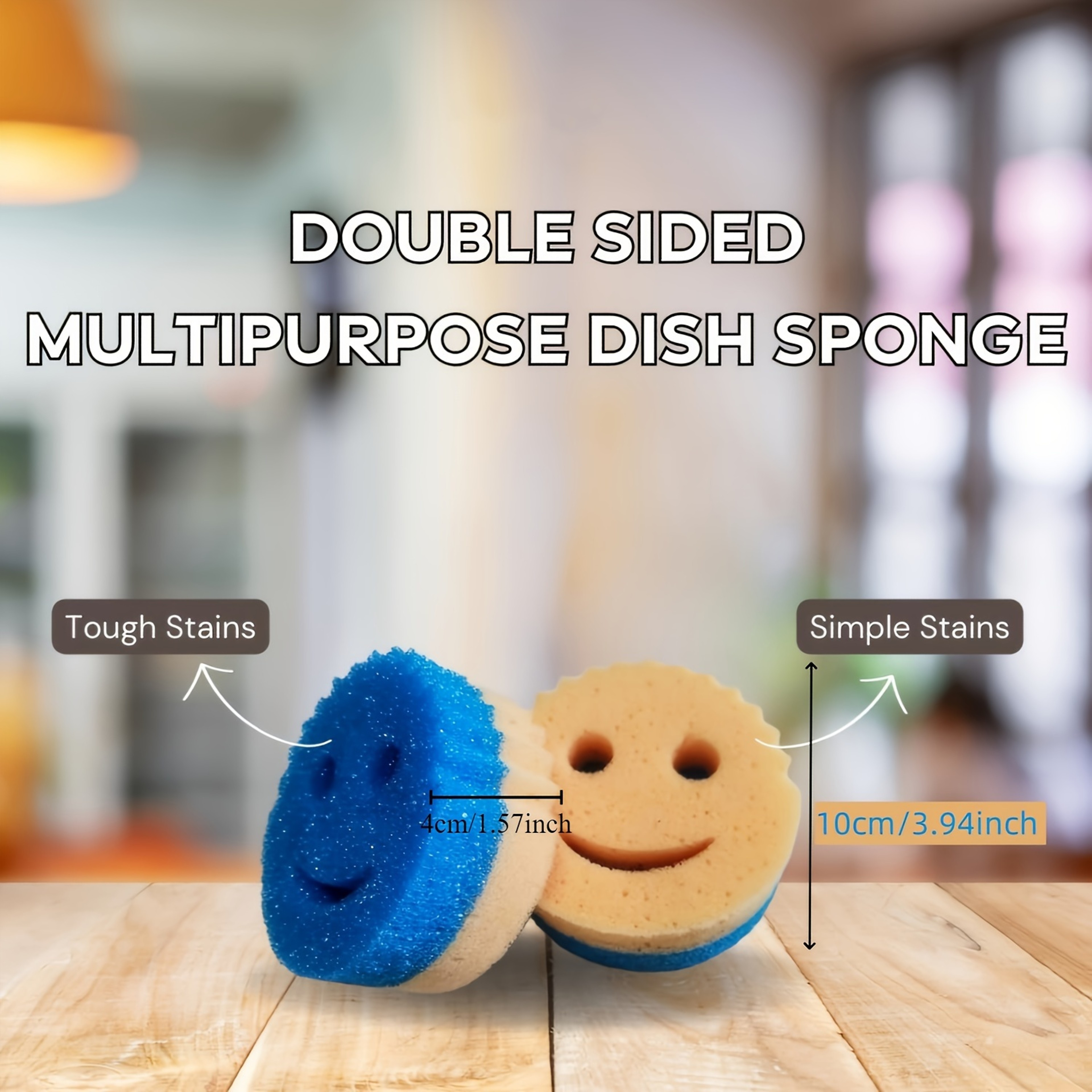 Temperature Sensitive Double Sided Kitchen Cleaning Sponge for Scratch Free Dishwashing – view 4