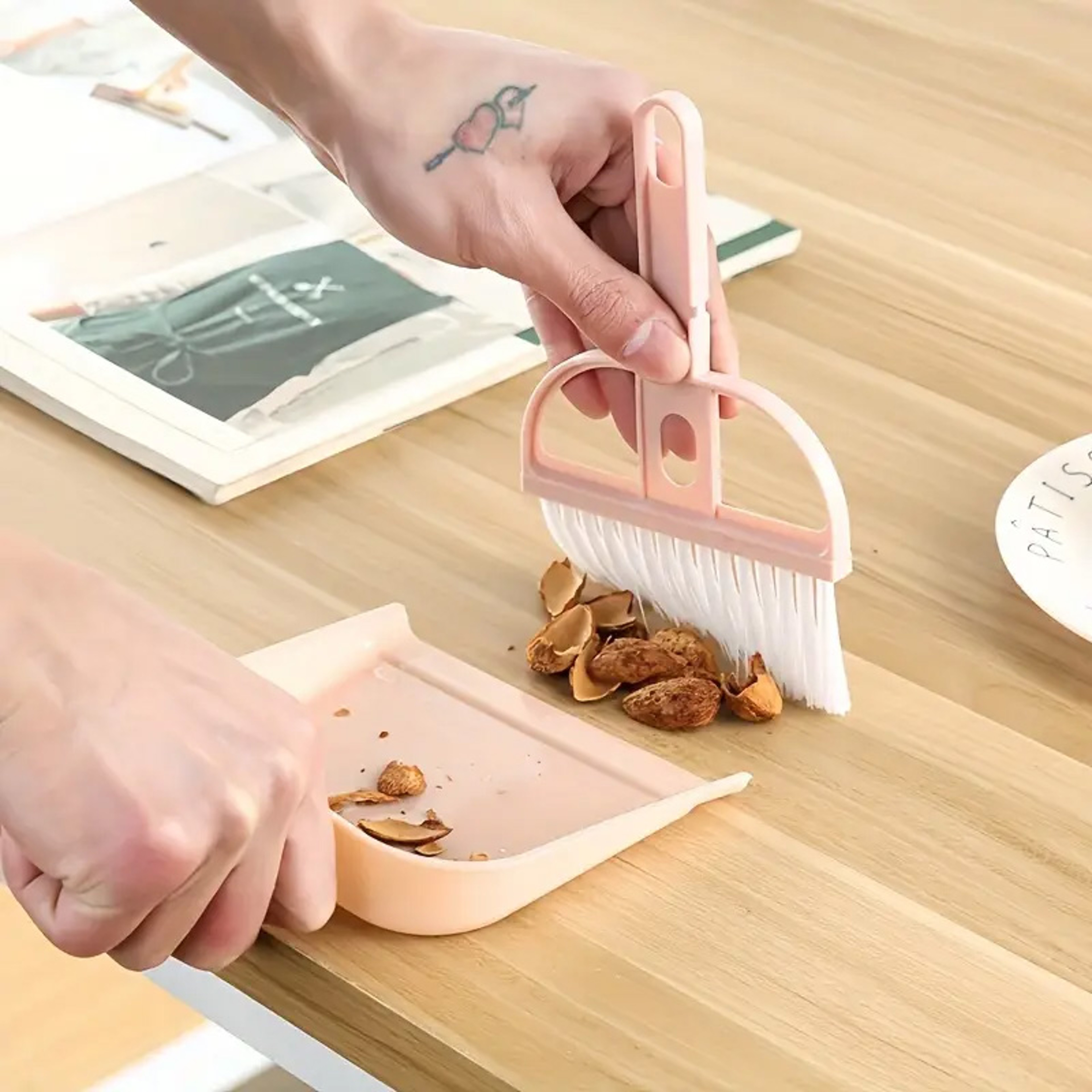 Compact Mini Broom and Dustpan Desktop Cleaning Set for Desk, Keyboard & Table Crumbs – view 4