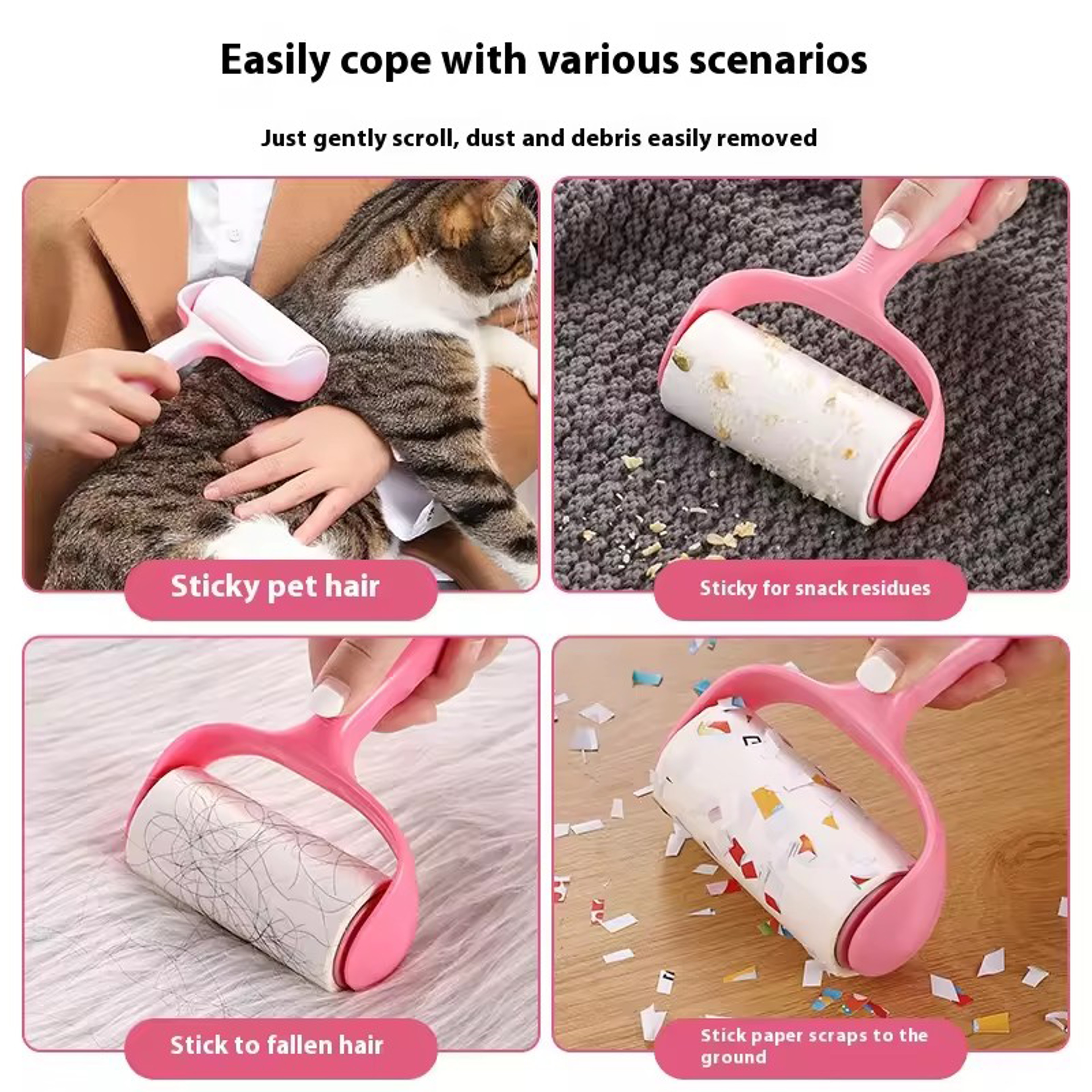Reusable Lint Roller With Replaceable Sticky Refills For Pet Hair Clothes Furniture  Sofa Cleaning 4