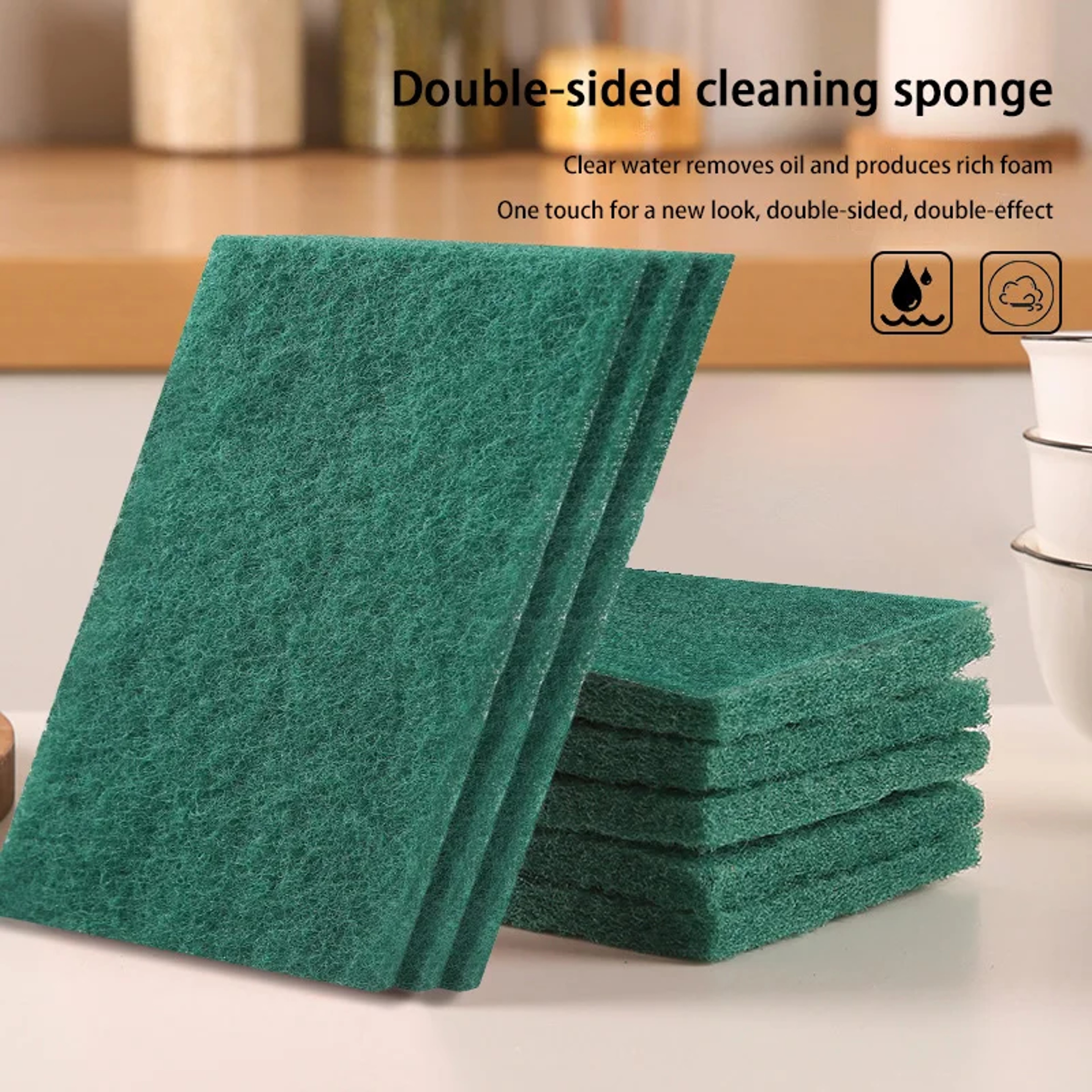 DualSided Kitchen Scrub Sponge Heavy Duty Scouring Pad For Pots Pans  Everyday Cleaning 1