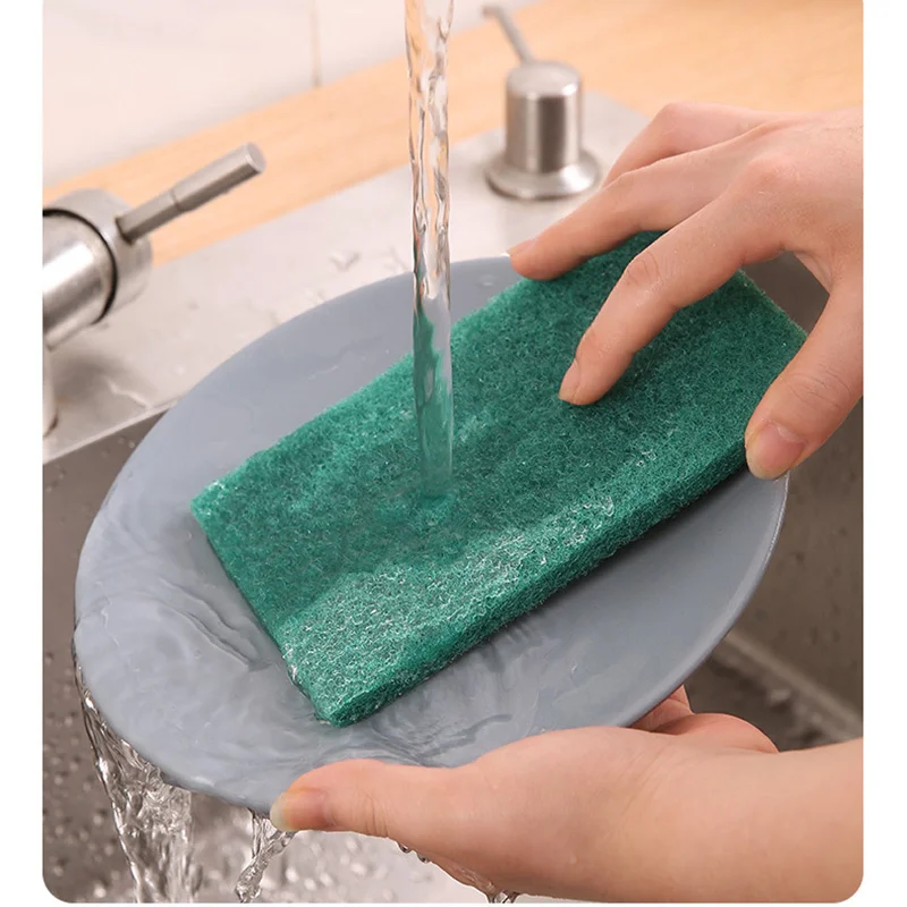 DualSided Kitchen Scrub Sponge Heavy Duty Scouring Pad For Pots Pans  Everyday Cleaning 4