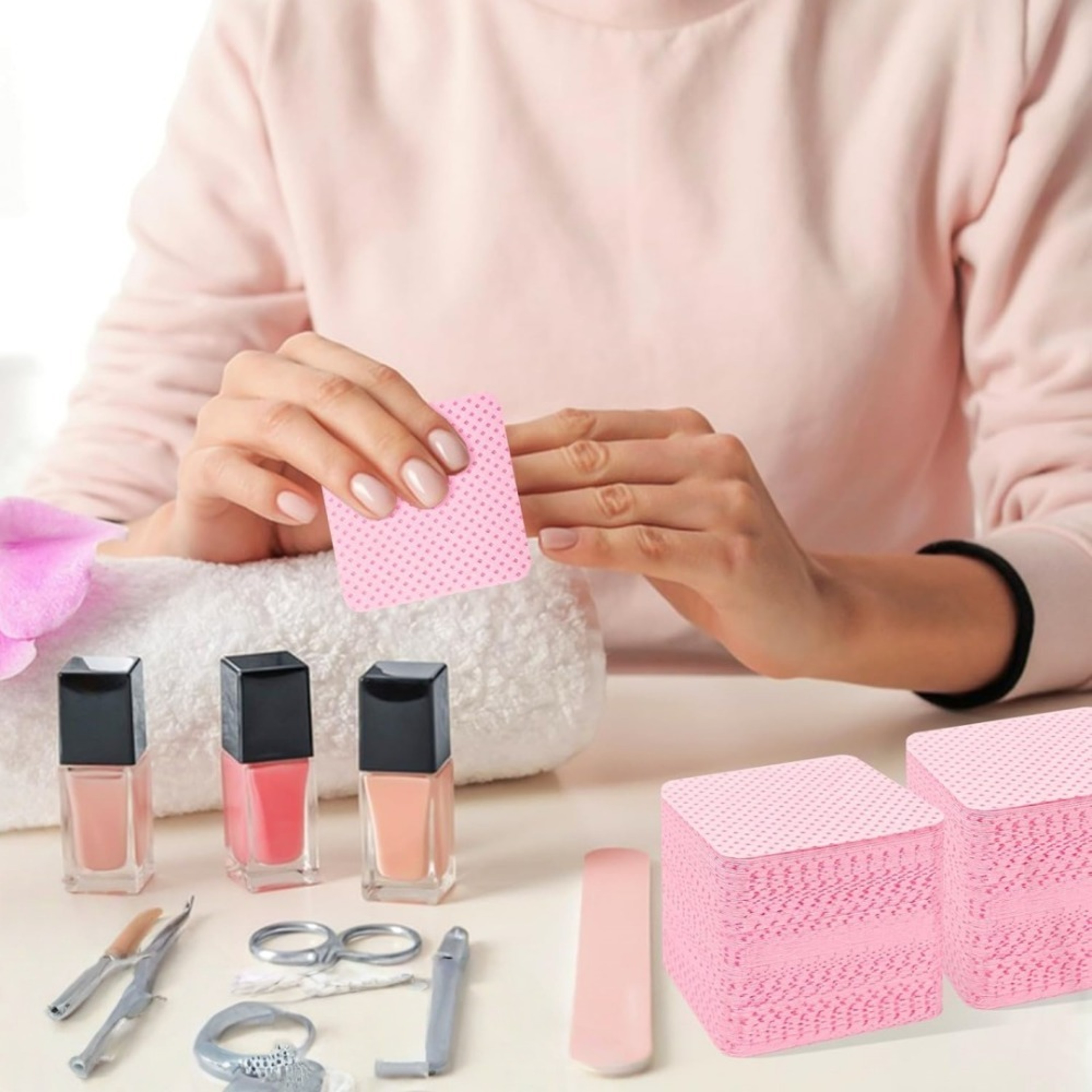 Lint Free Nail Wipes for Nail Polish Removal & Eyelash Extension Glue Cleaning – view 3