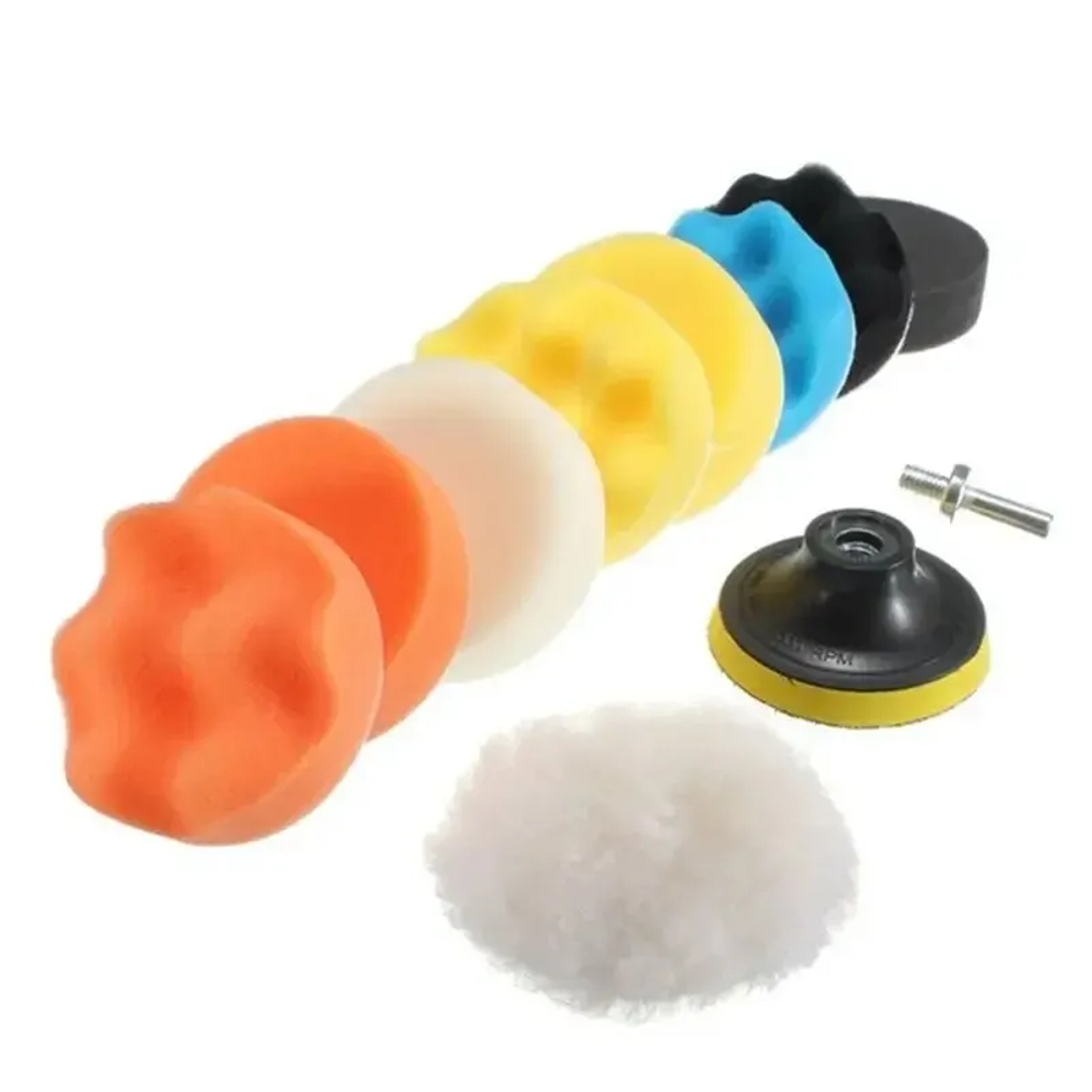 Electric Car Polishing Kit With Foam Polishing Pads And Drill Buffing Attachment Set 6