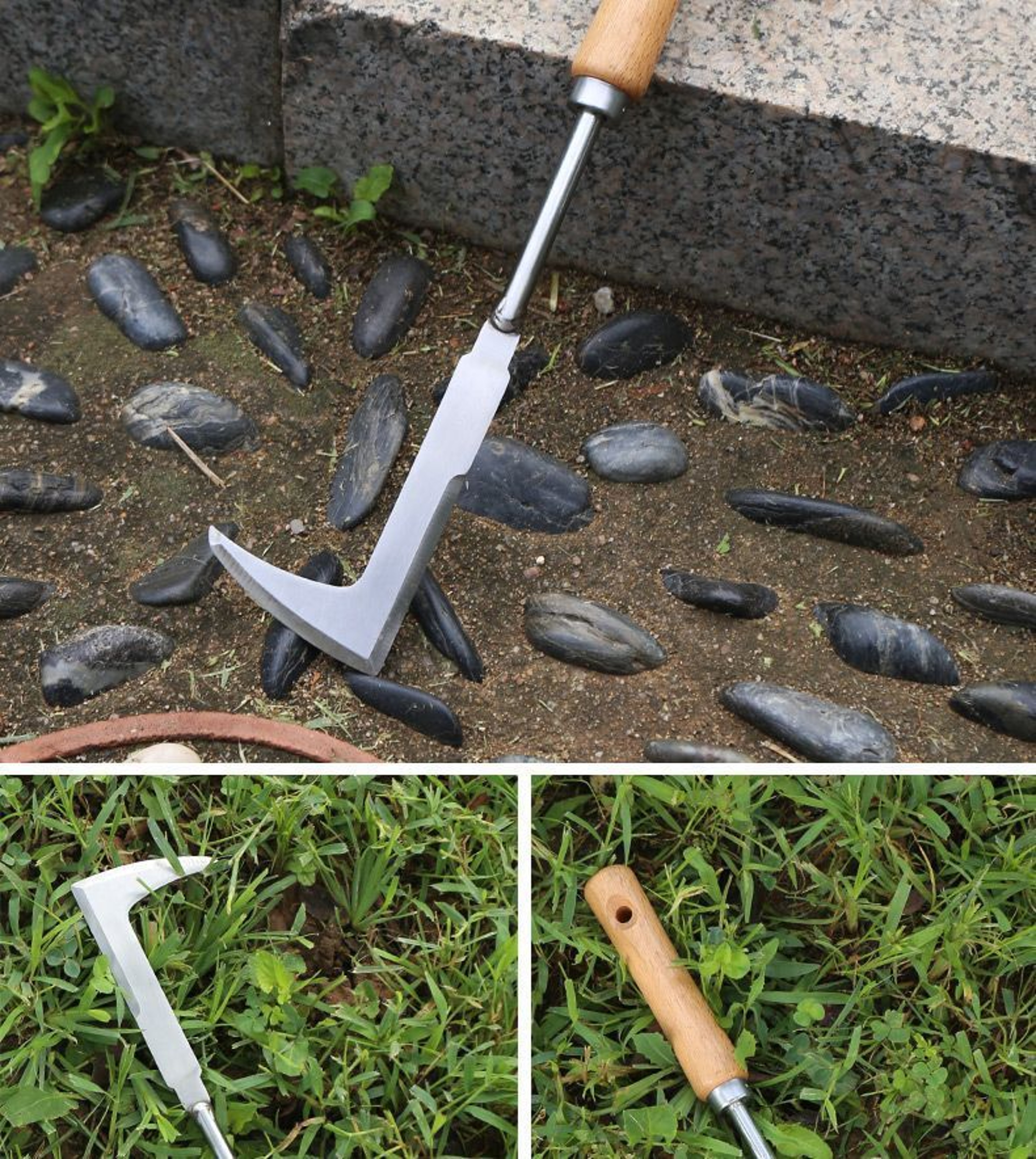Rafford Crevice Weeder Stainless Steel Root Remover Tool With Wooden Handle For Garden  Paving Gaps 4