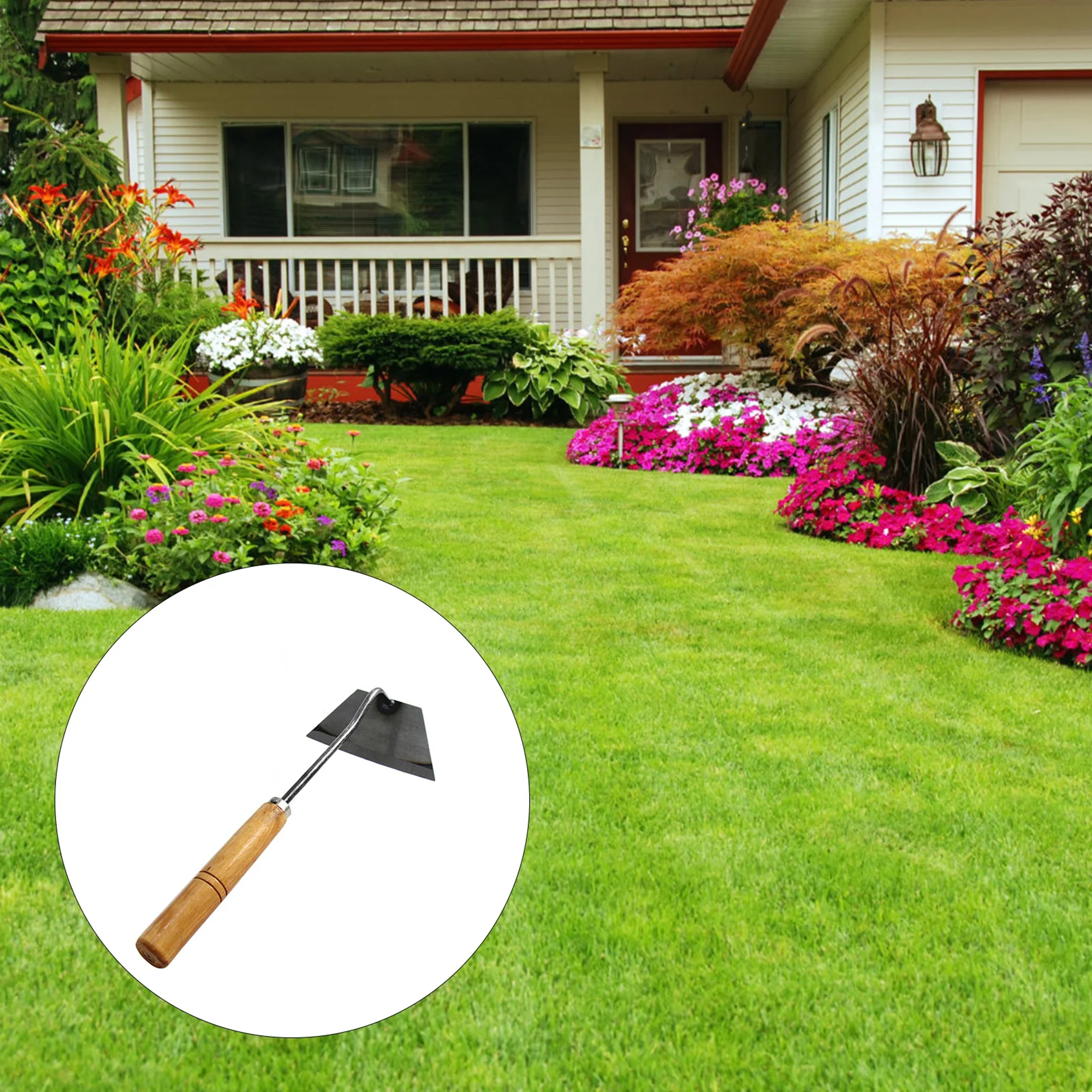 Heavy Duty Garden Hoe with Wooden Handle Compact Hand Hoe for Weeding, Digging & Soil Cultivation – view 6