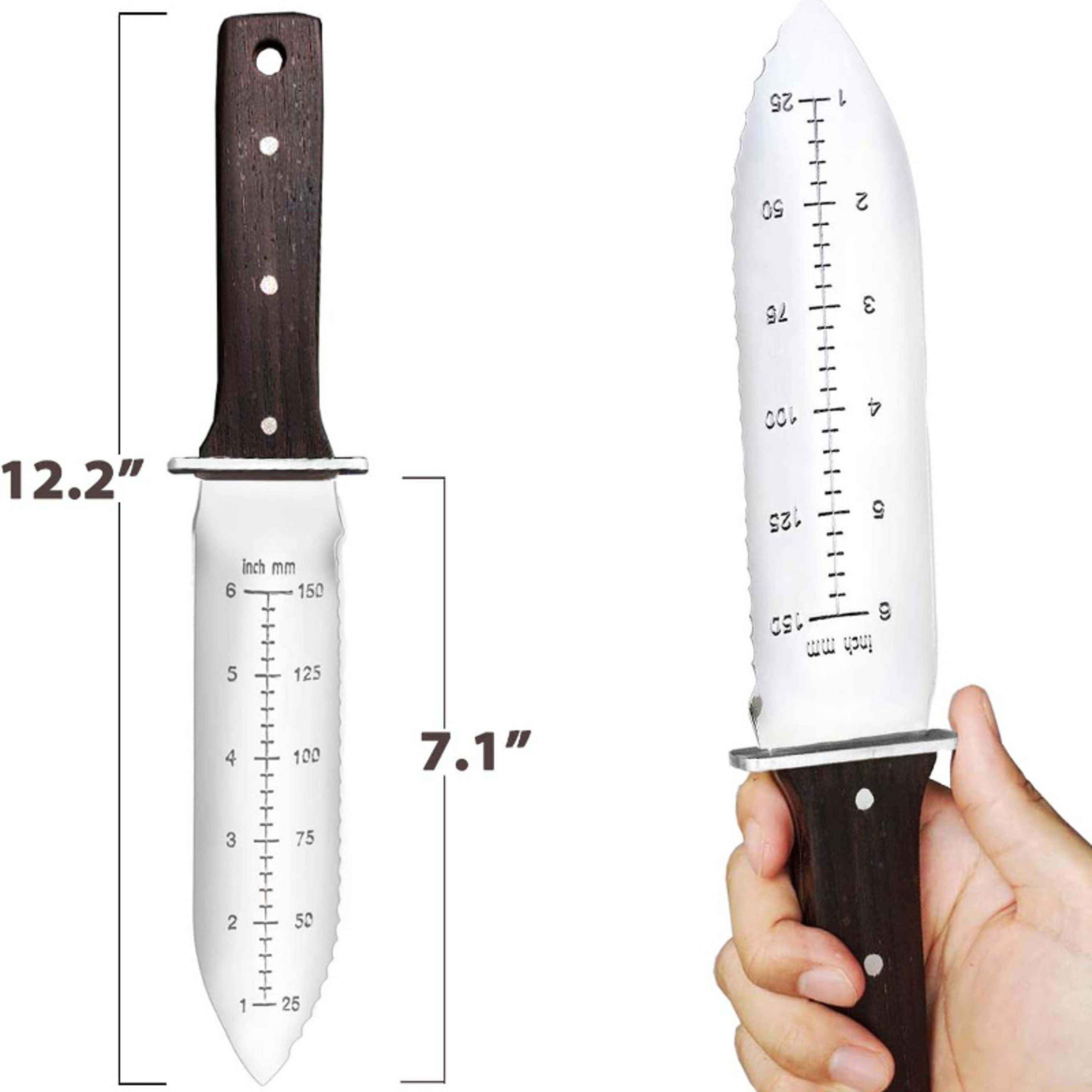 Professional Hori Hori Garden Knife With Leather Sheath For Weeding Digging  Planting 1
