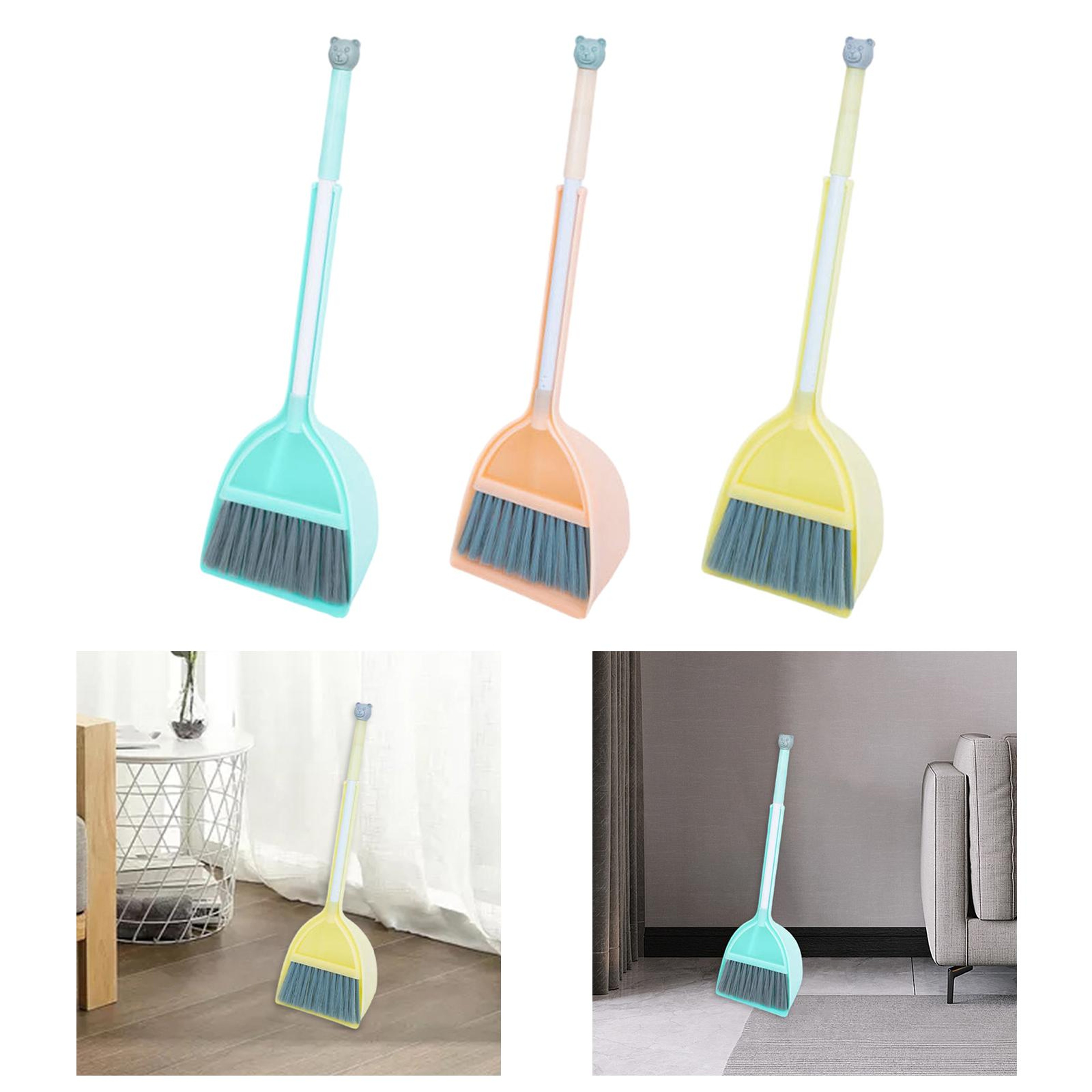 Kids Cleaning Set Mini Broom  Dustpan Toy For Toddlers Pretend Play Learning 2