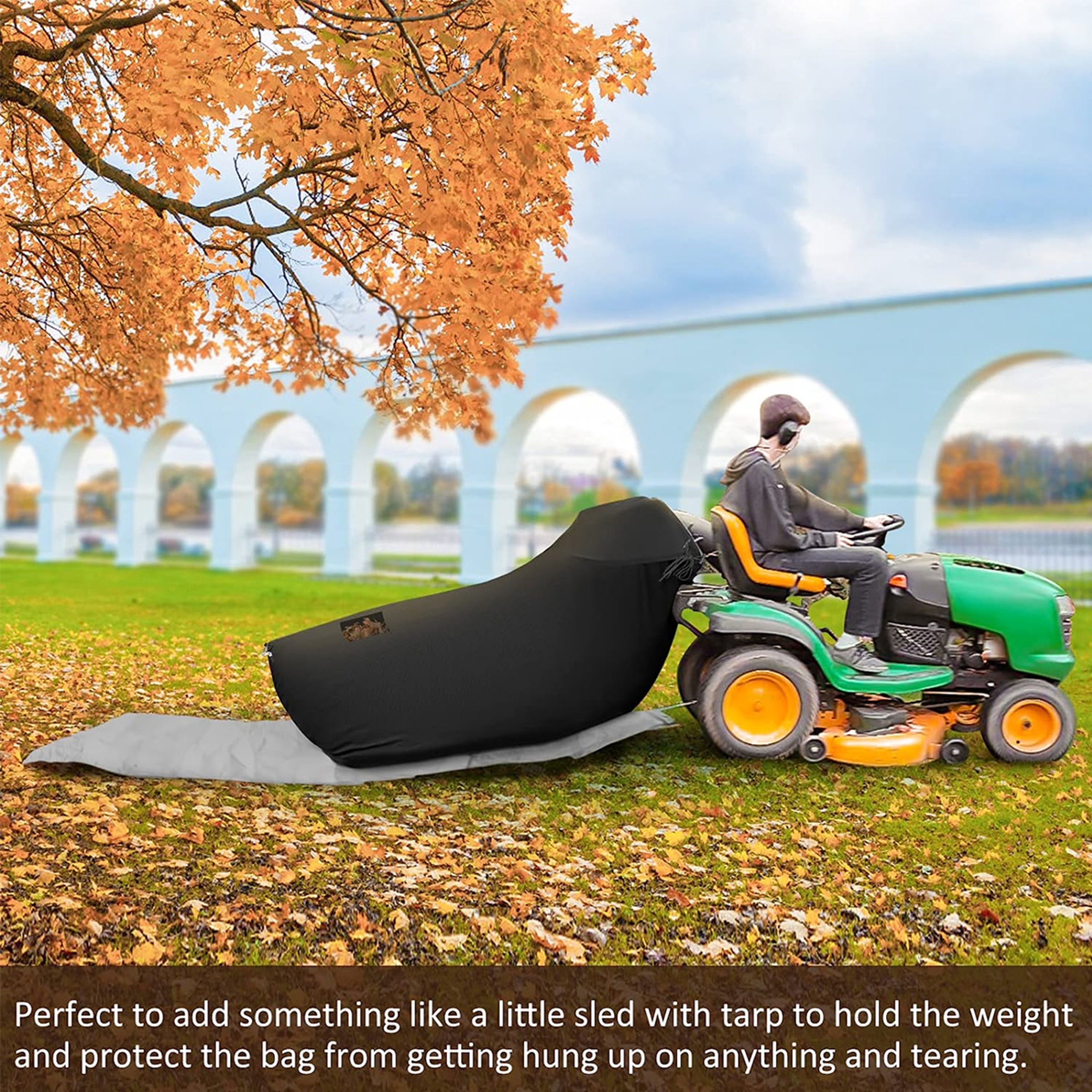 Heavy Duty Lawn Tractor Leaf Bag Oxford Grass Catcher Bag for Riding Lawn Mowers – view 3