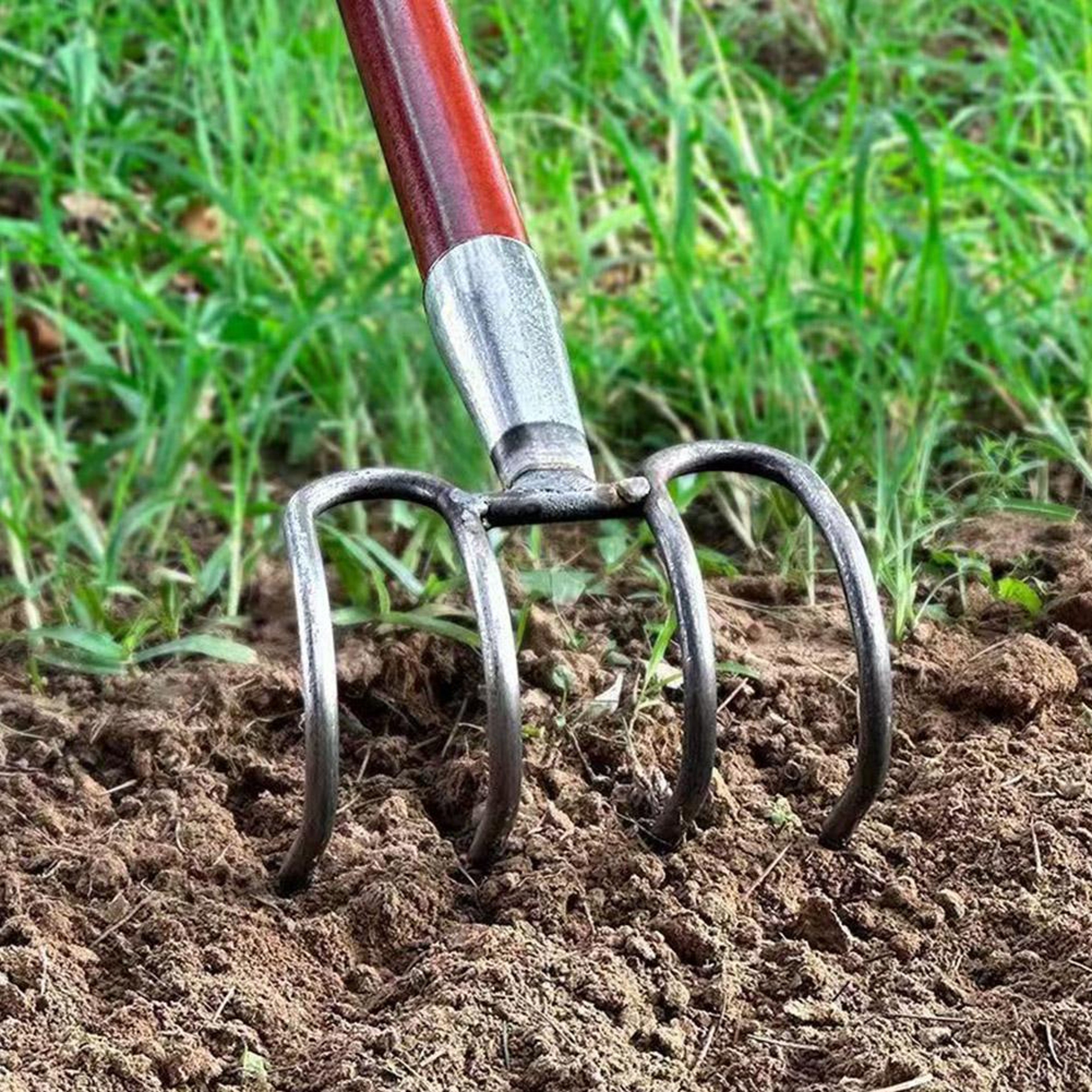 Heavy Duty Garden Rake All Steel Landscaping Tool for Soil Loosening, Weeding & Stone Removal – view 4