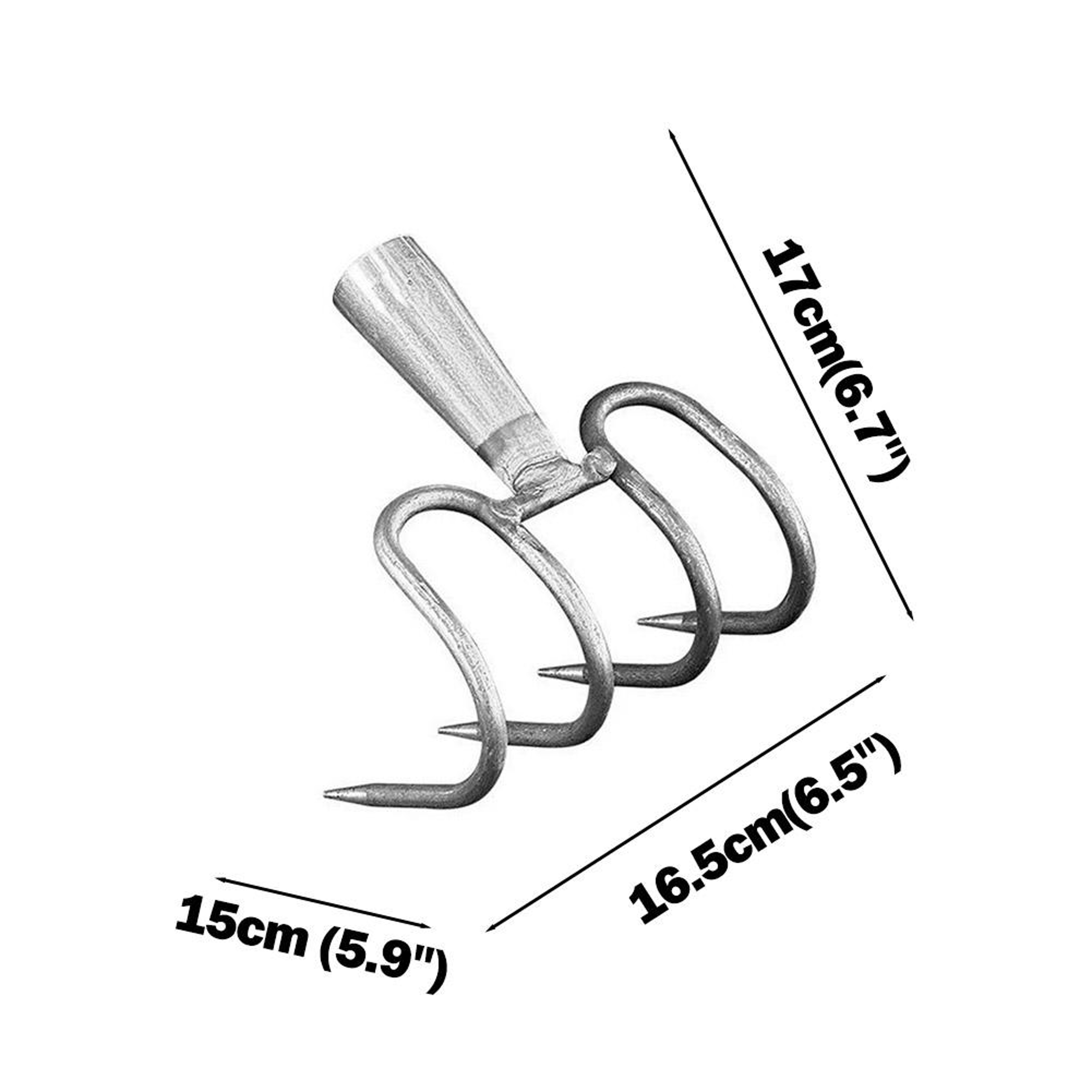 Heavy Duty Garden Rake All Steel Landscaping Tool for Soil Loosening, Weeding & Stone Removal – view 6