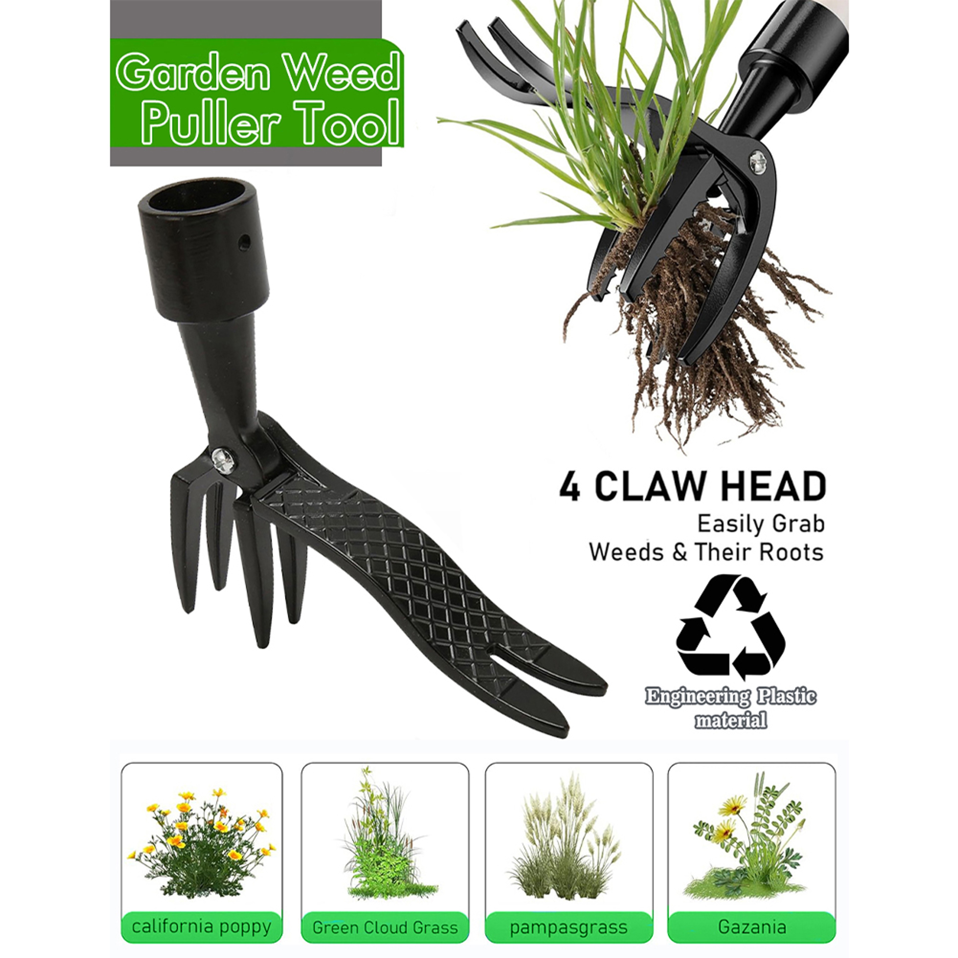 Stand Up Weed Puller Replacement Head with Foot Pedal Garden Root Remover Tool – view 5
