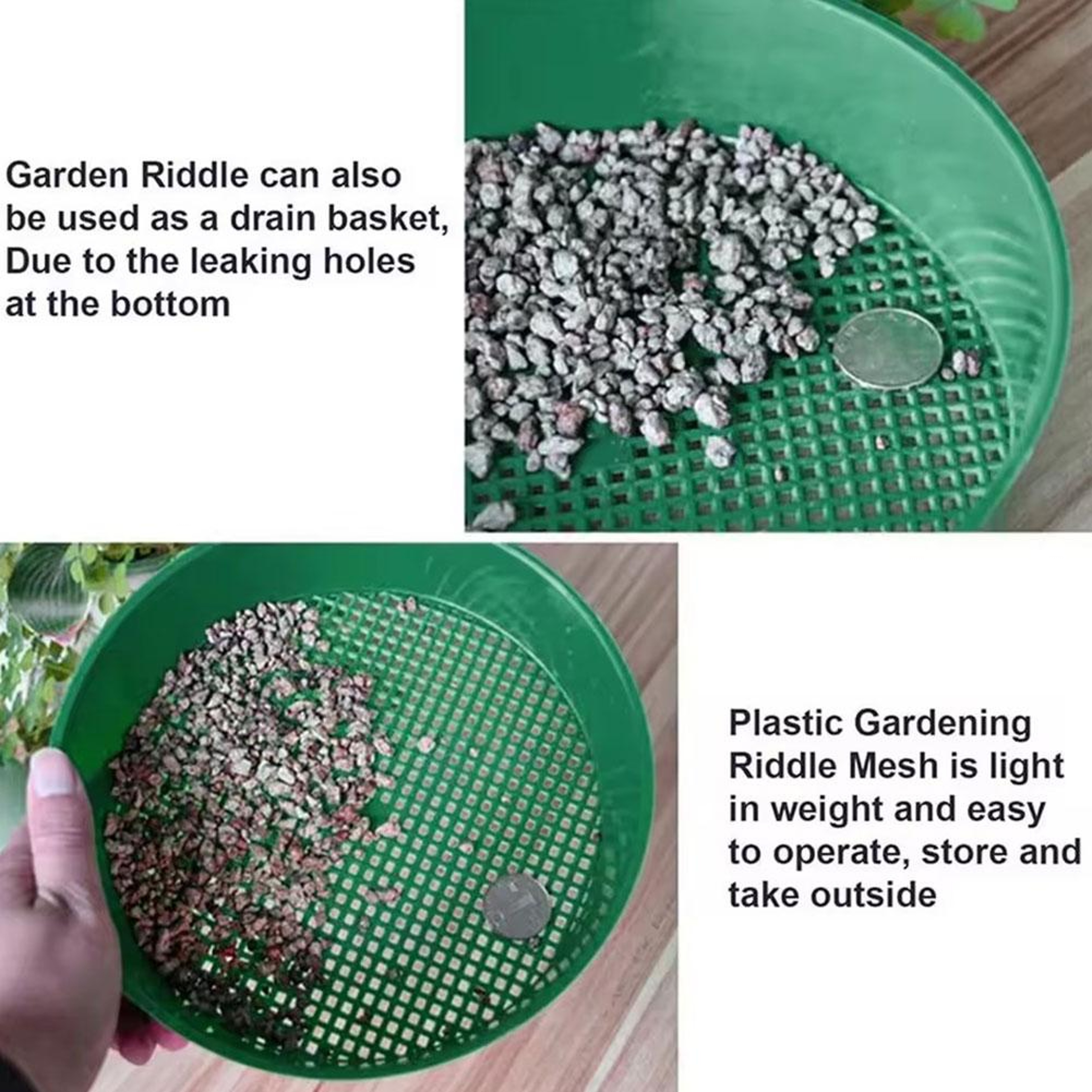 Garden Soil Sieve Filter Mesh for Compost, Potting Mix & Stone Sifting – view 4