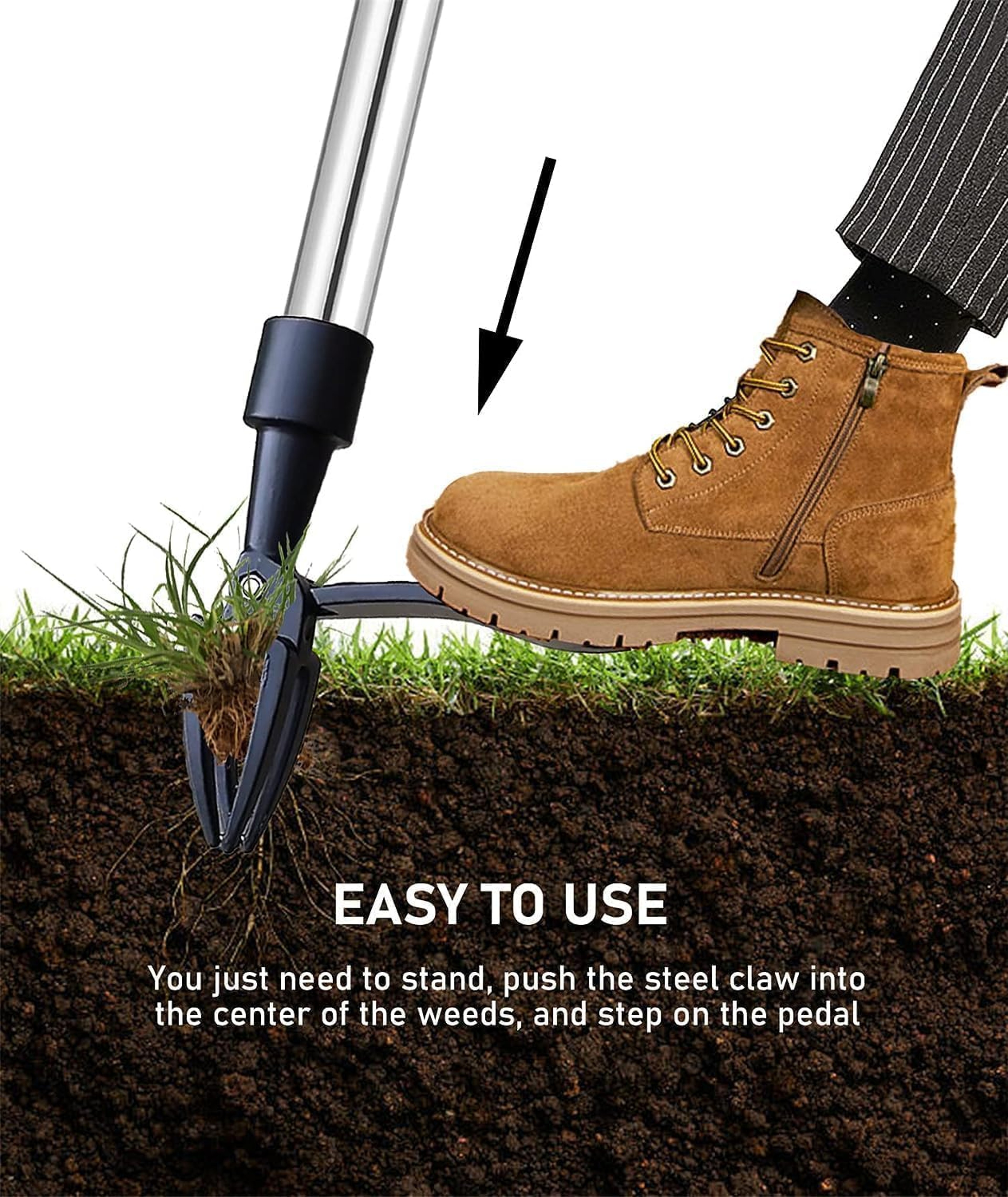 Heavy Duty Weed Puller Tool Replacement Head for Stand Up Weed Remover Garden Weeding – view 2
