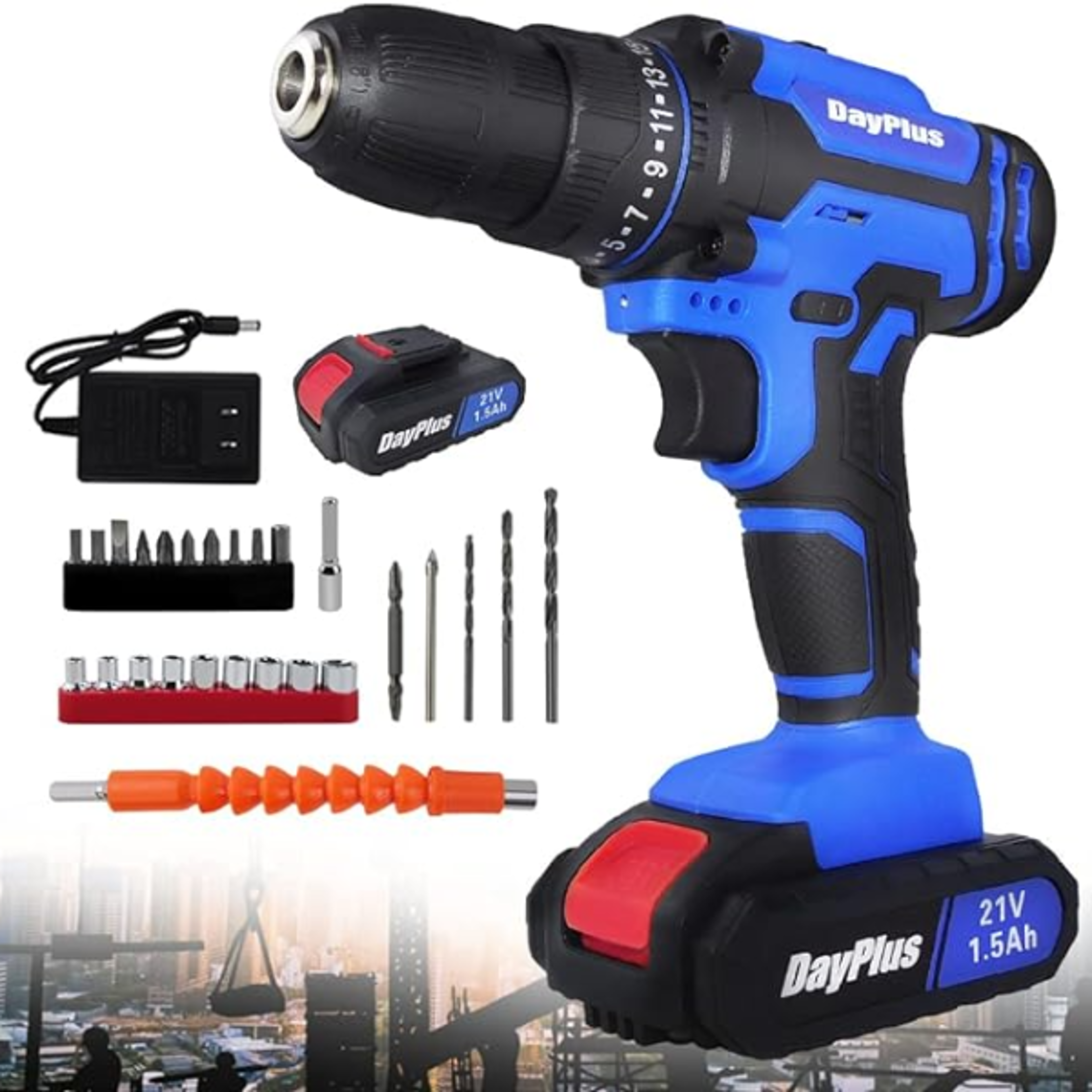 Cordless Drill Driver Kit Compact Electric Power Drill for DIY Repairs and Home Projects