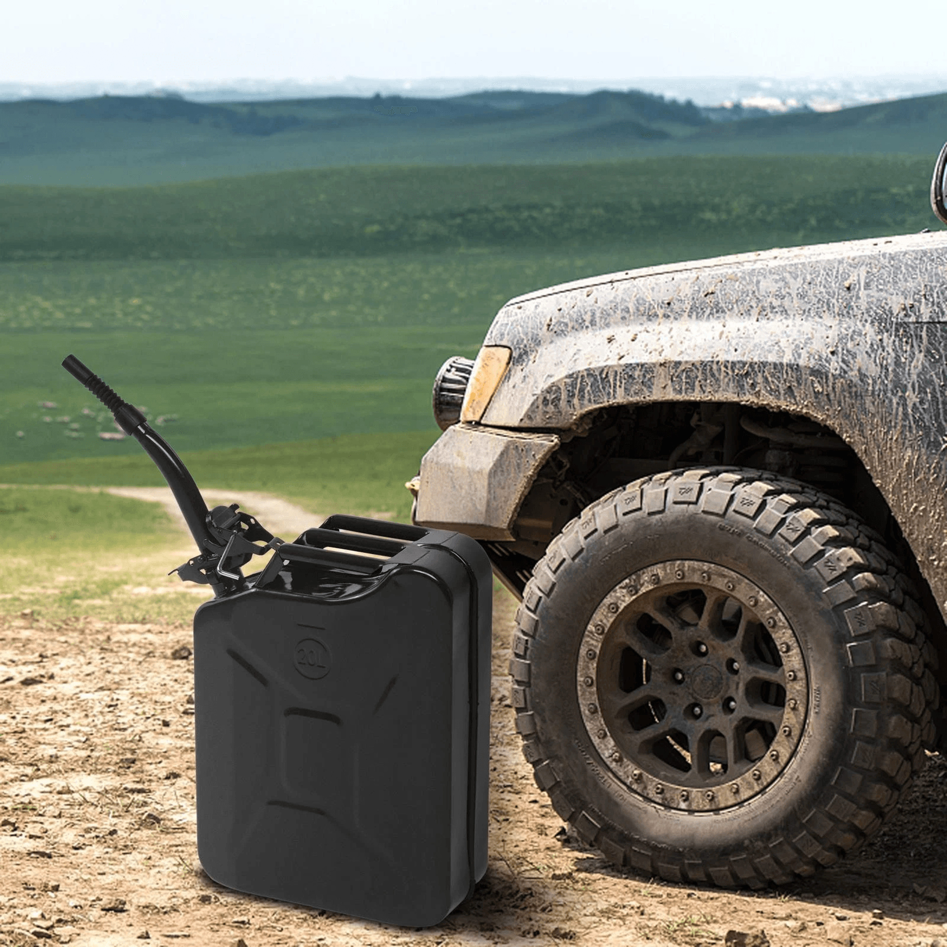 Heavy Duty Steel Jerry Can 5 Gallon Gas Can With Spout 20L Metal Fuel Container For Gasoline Diesel 7