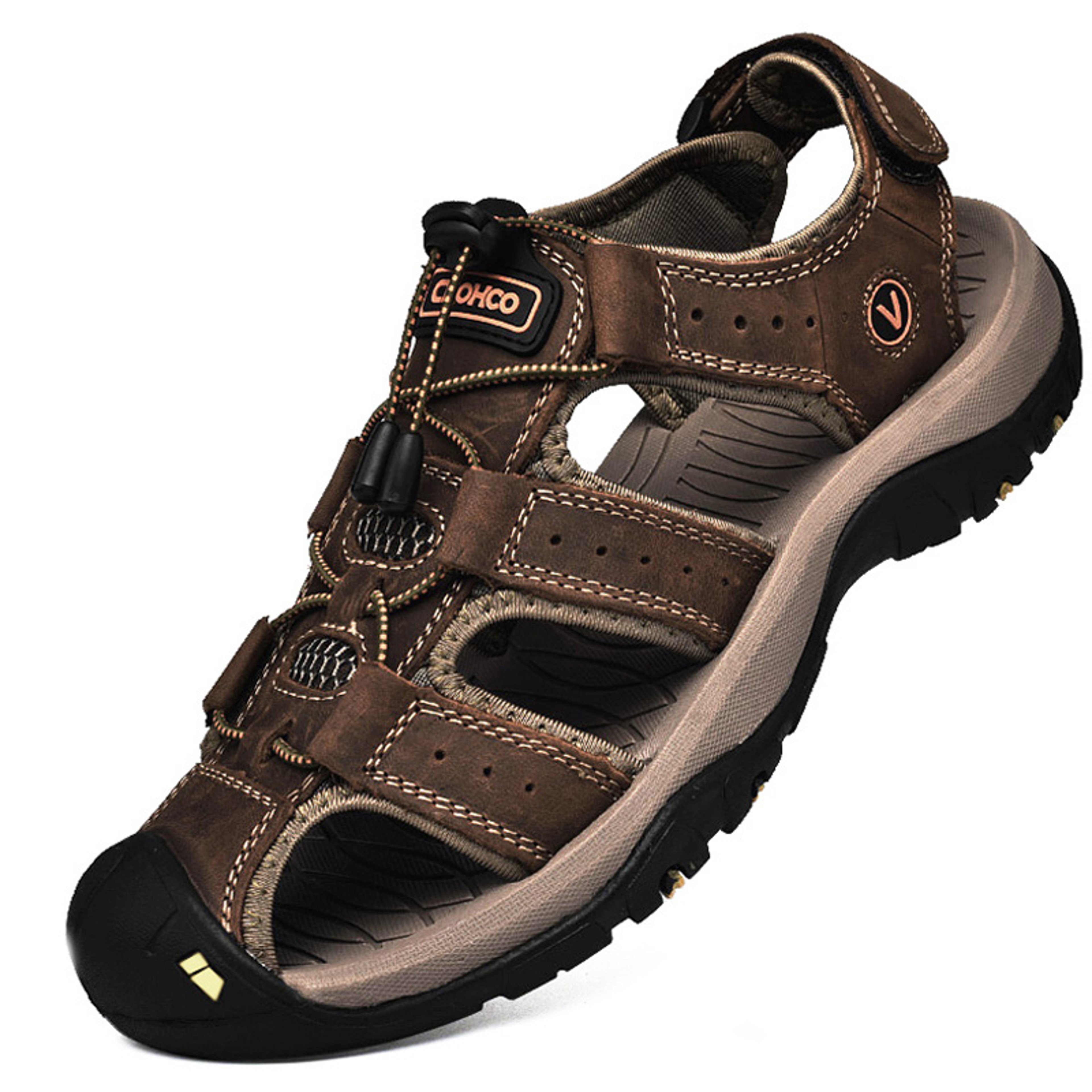 Mens Leather Sandals Thick Sole Breathable Slip On Pool Beach Casual Shoes 6