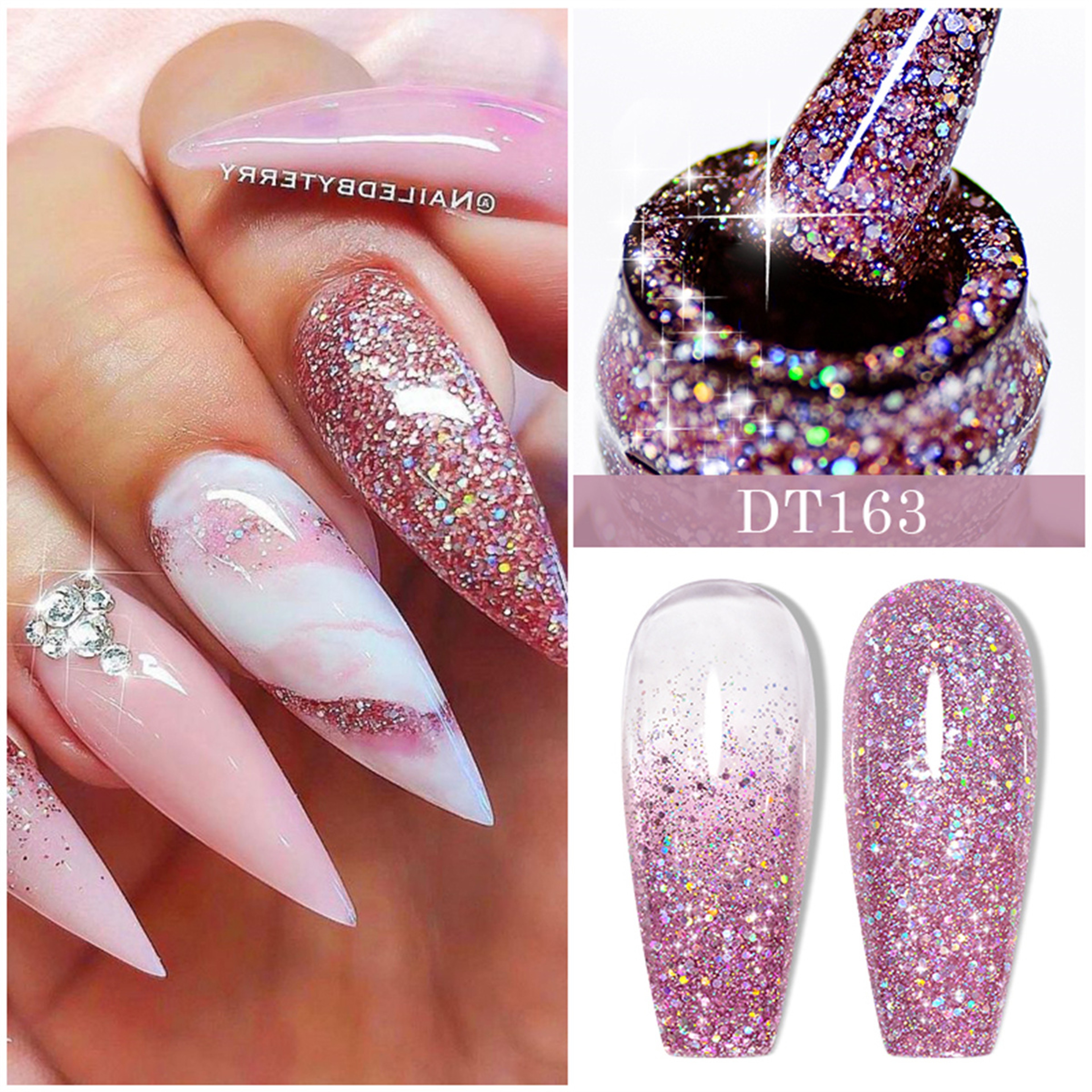 Sparkling Glitter Gel Nail Polish Long Lasting UV LED Soak Off Manicure – view 9