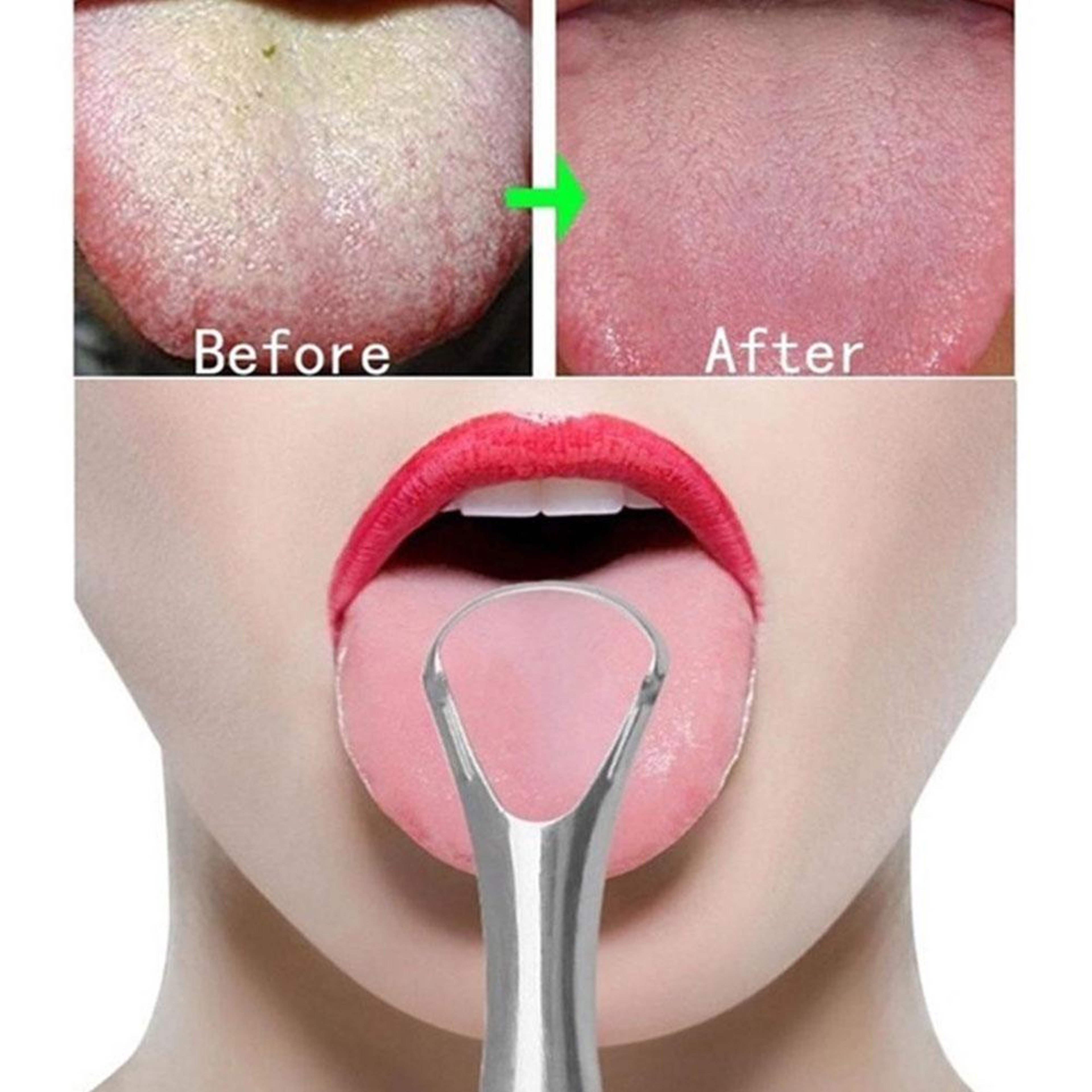 Stainless Steel Tongue Scraper Cleaner Reusable Oral Hygiene Tool Fresh Breath Care – view 3