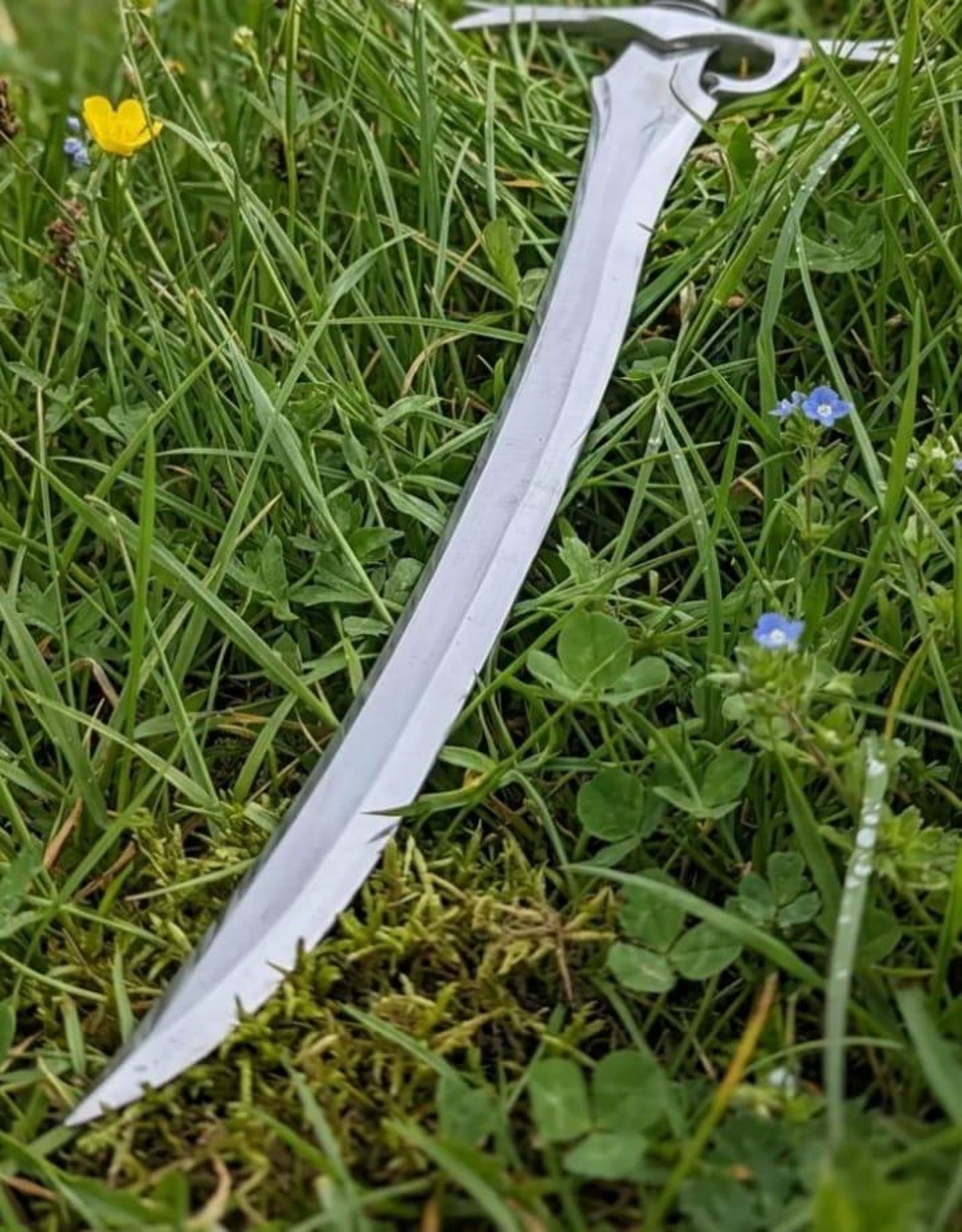 Hand Forged Elven Style Fantasy Sword 38 Handmade Medieval Collectible With Leather Sheath Un 4