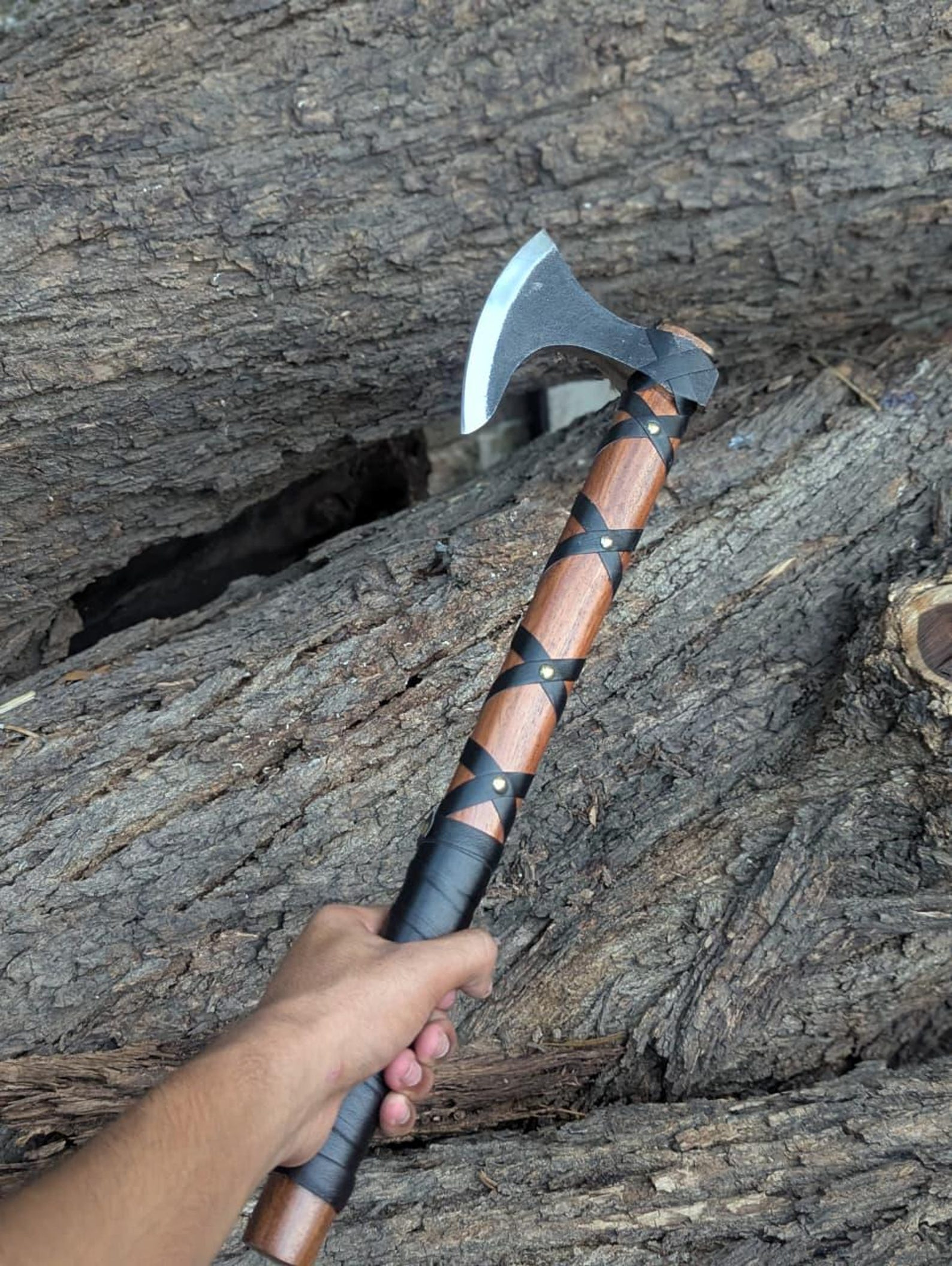Handmade Ragnar Lothbrok Viking Axe 18 Steel Collectible With Premium Leather Sheath Collecto 4
