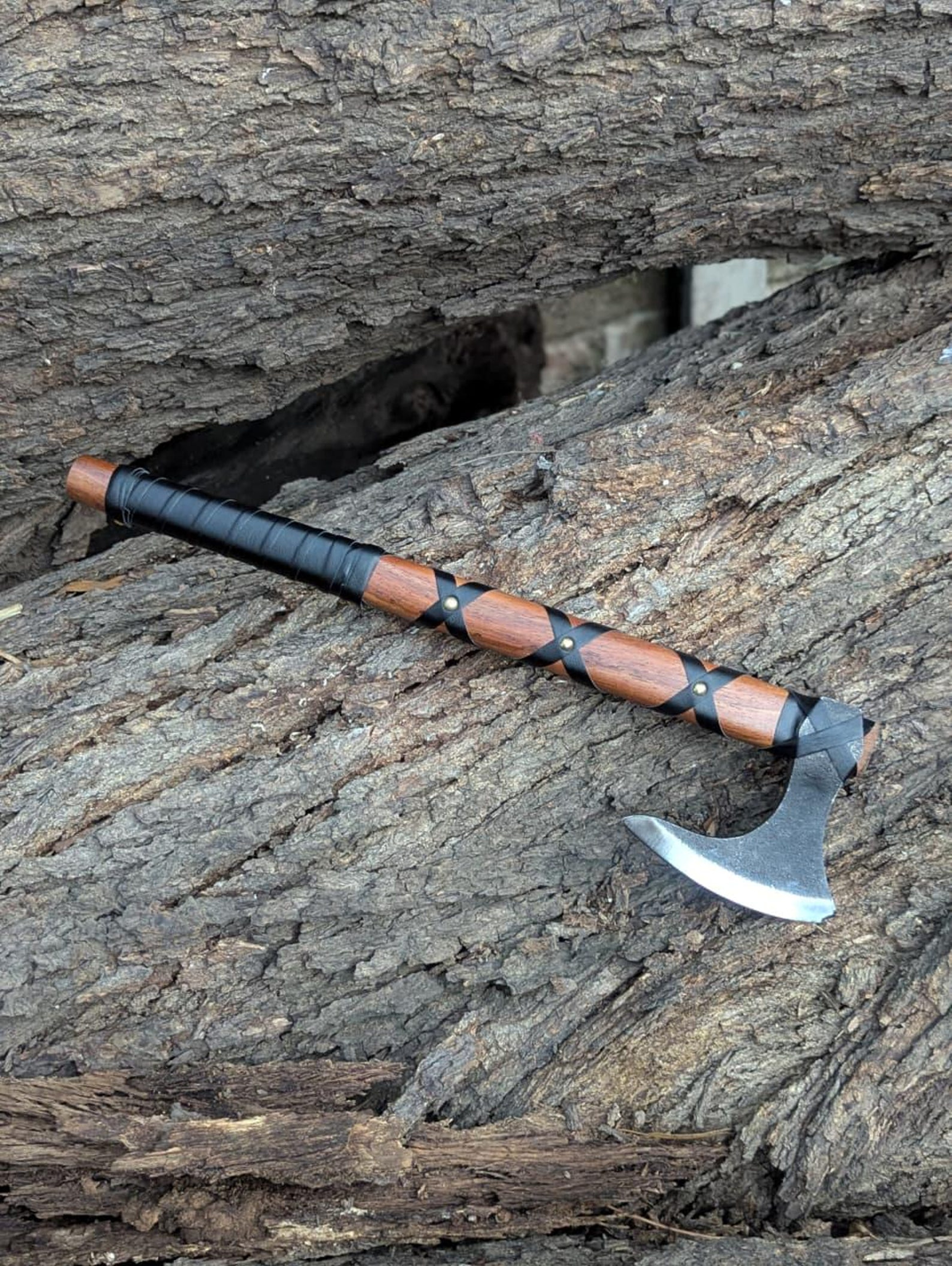 Handmade Ragnar Lothbrok Viking Axe 18 Steel Collectible With Premium Leather Sheath Collecto 3