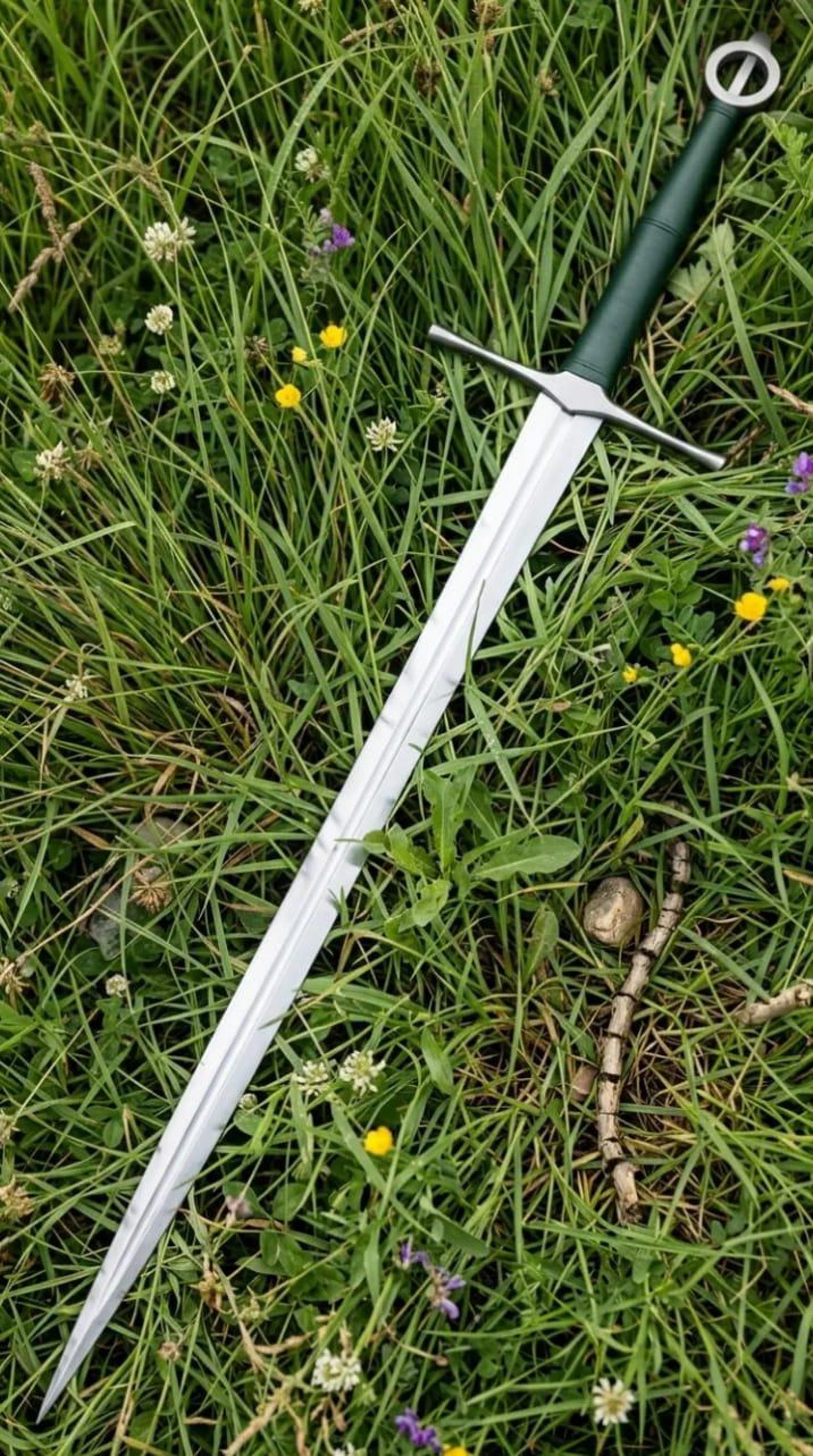 Custom Handmade Irish Ring Pommel Longsword With Scabbard Carbon Steel Rosewood Handle Engrave 5