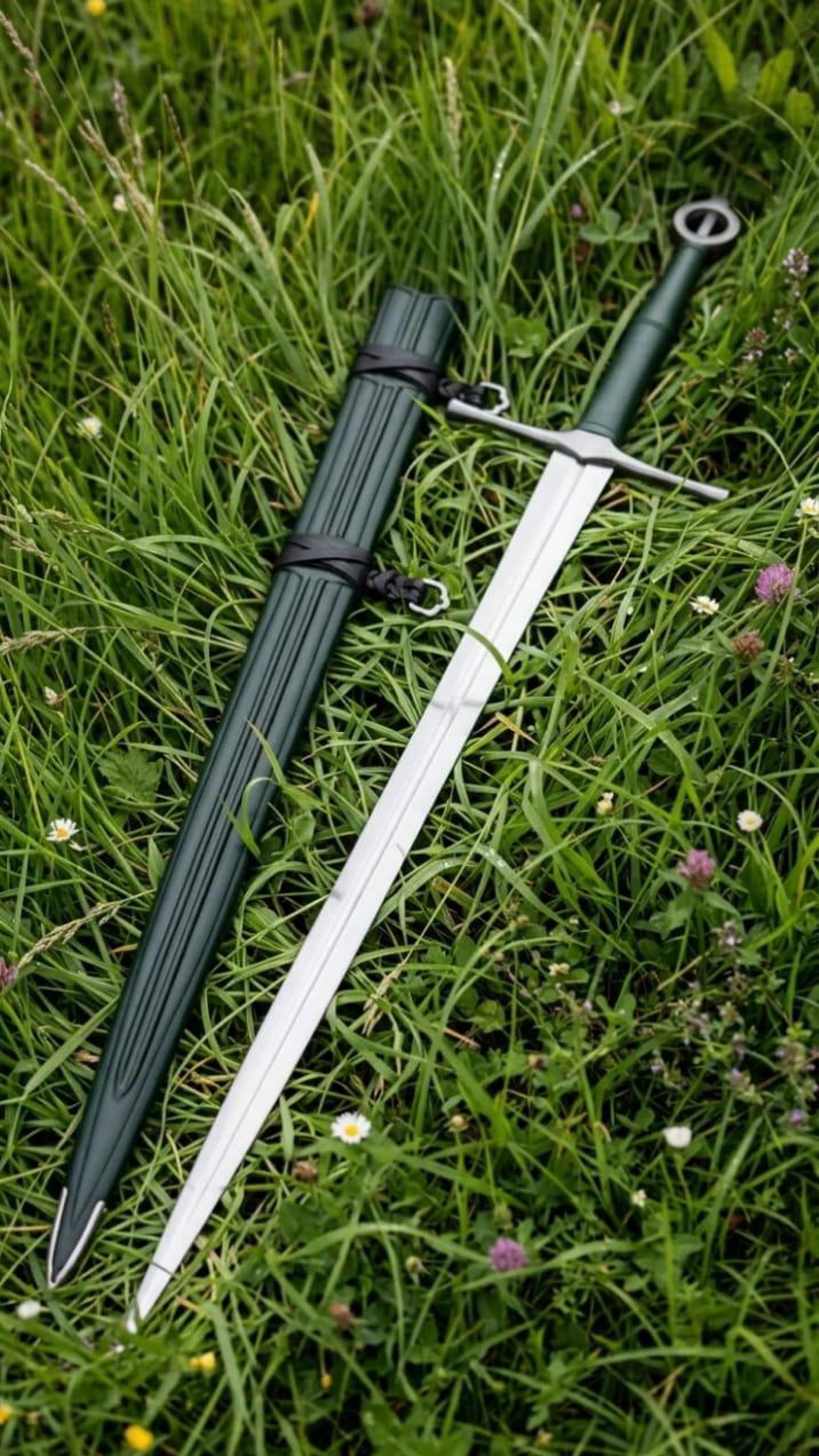 Custom Handmade Irish Ring Pommel Longsword With Scabbard Carbon Steel Rosewood Handle Engrave 4