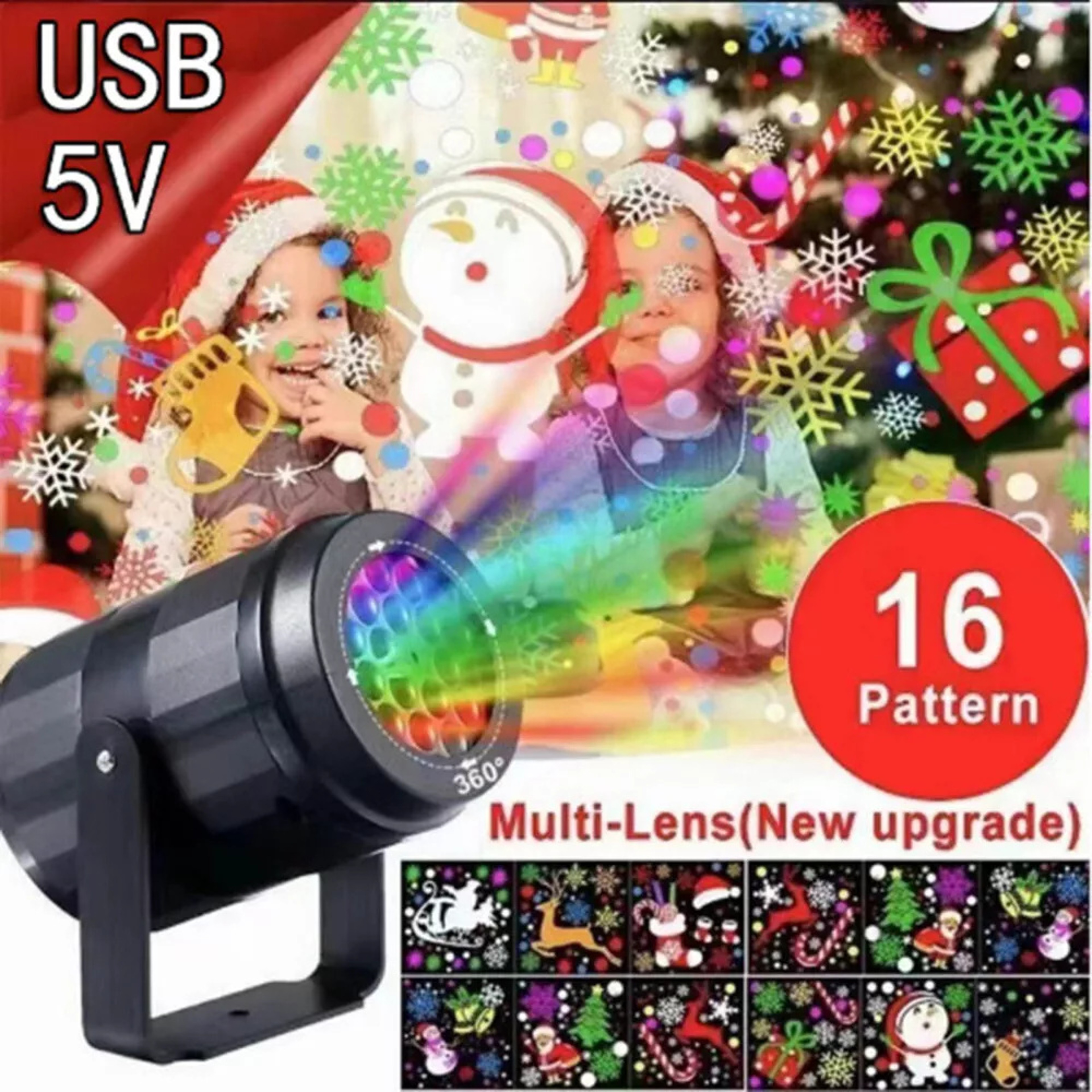 Christmas LED Laser Projector Lights Rotate Projection Lamp Kdis Bedroom Decor 7