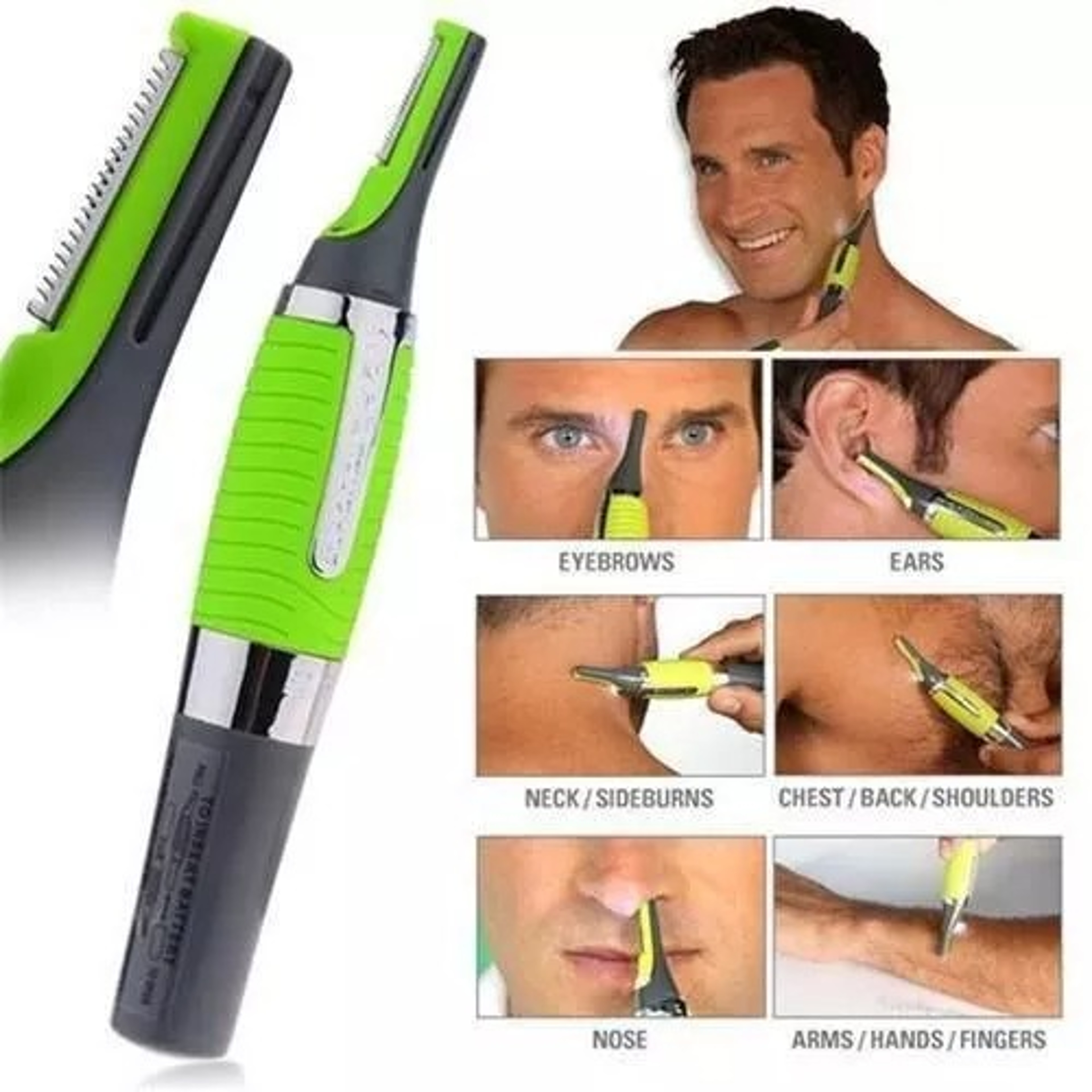 Hot Men Nose Ear Face Neck Eyebrow Hair Mustache Beard Trimmer Shaver Clipper PE 1