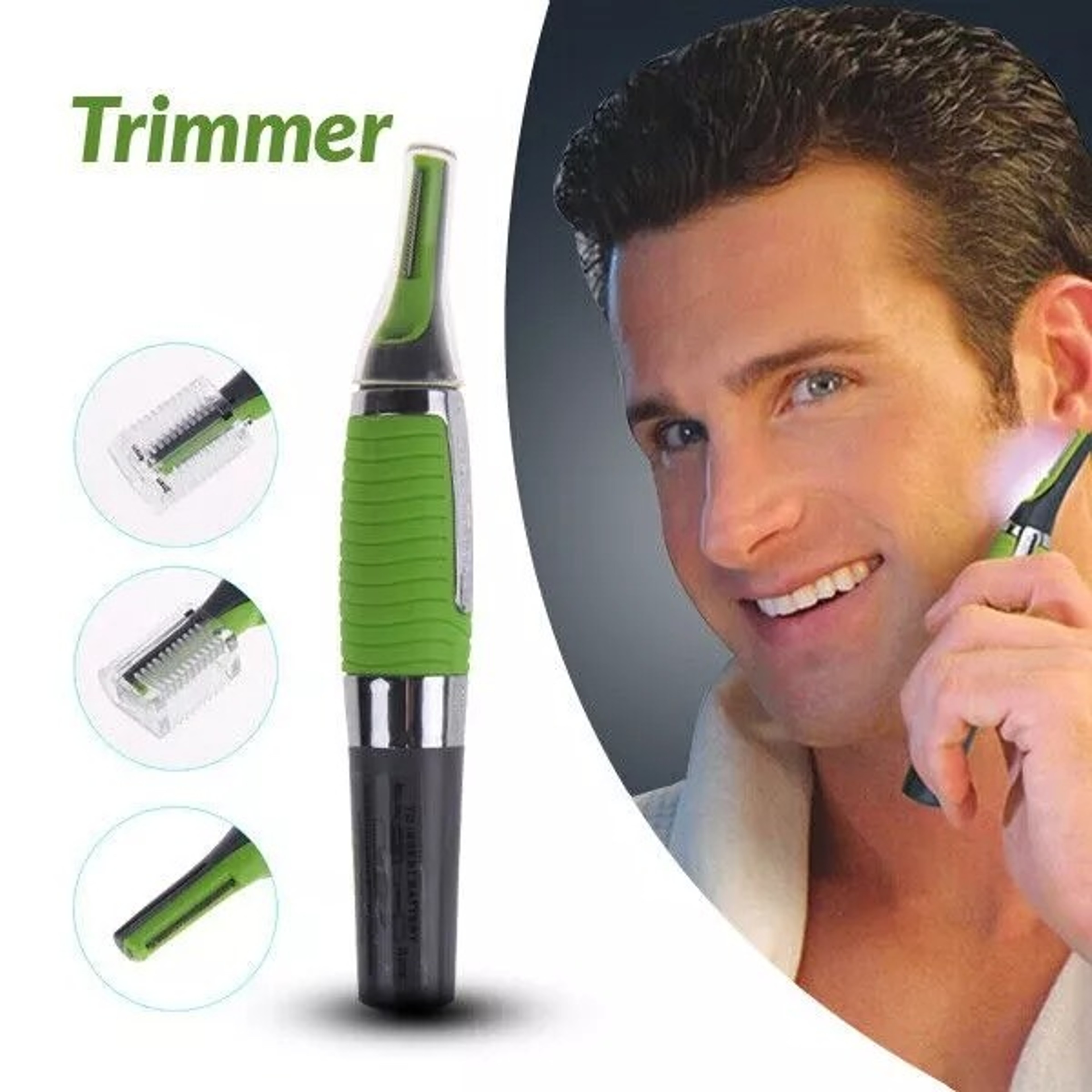 Hot Men Nose Ear Face Neck Eyebrow Hair Mustache Beard Trimmer Shaver Clipper PE