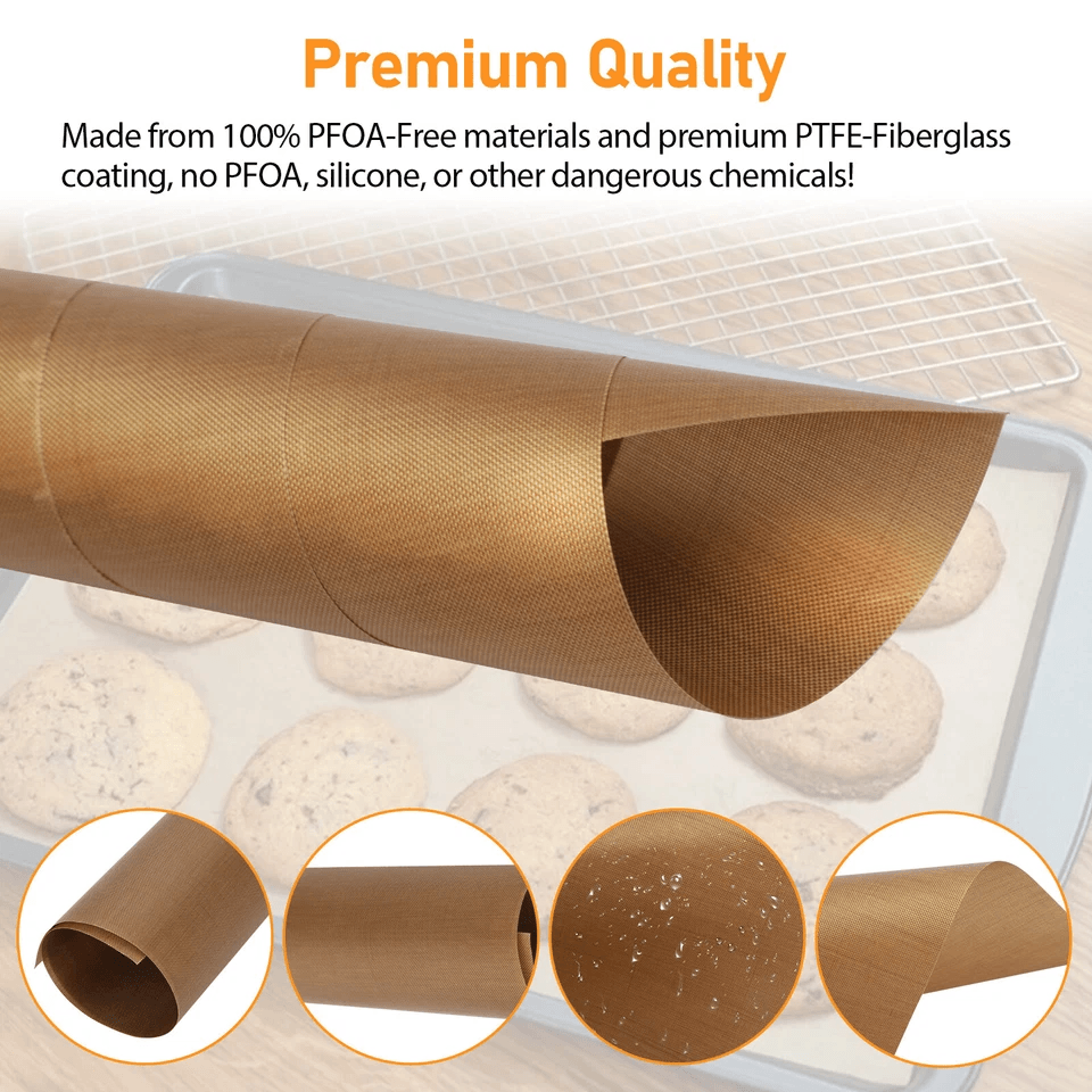 Copper Grill Mats Baking NonStick BBQ Pad Reusable Cooking Oven Sheet Liner For Grills Stoves And O 6