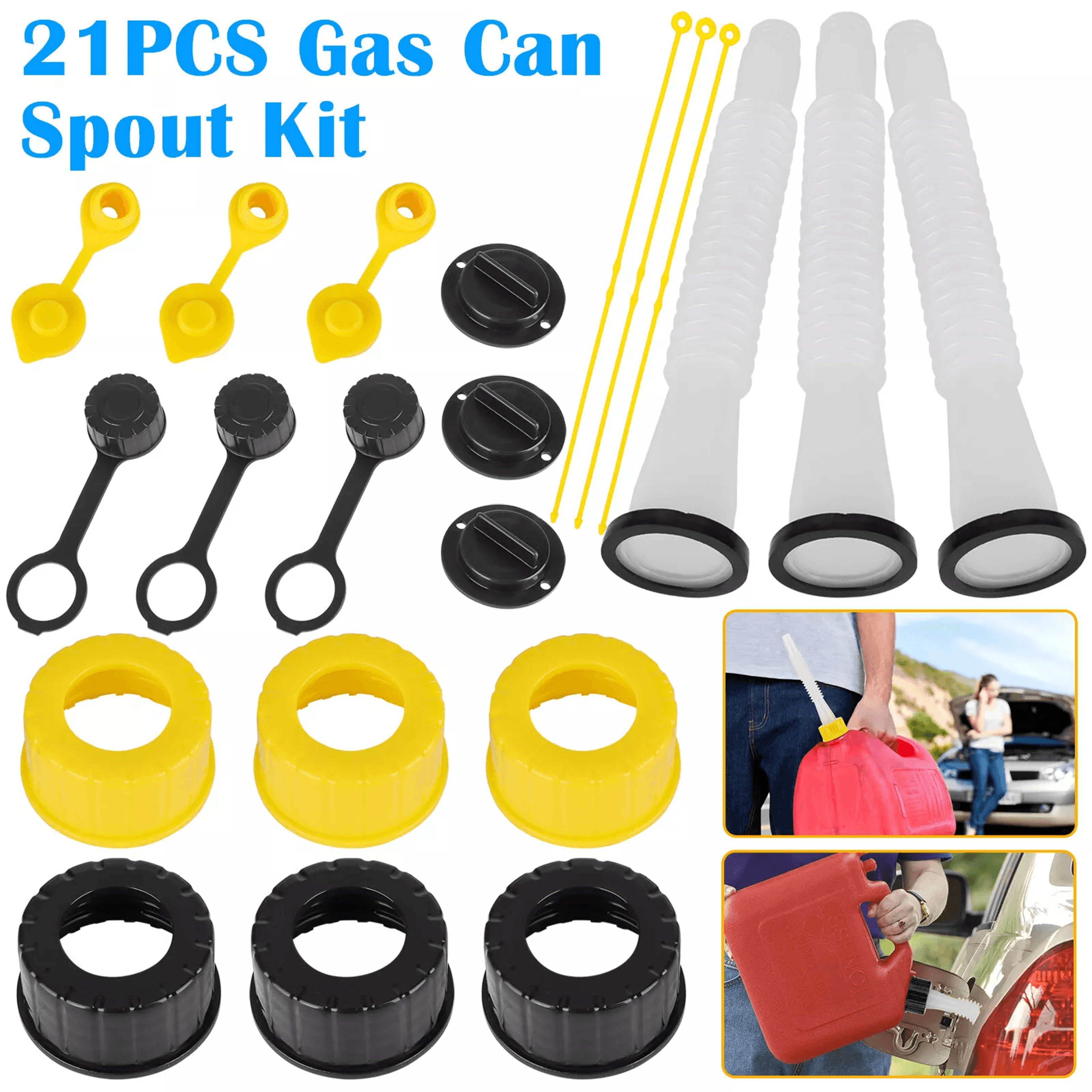 Replacement Gas Can Spout Nozzle Vent Kit Universal Fit For Plastic Gas Cans With Old Style Cap Dur 0