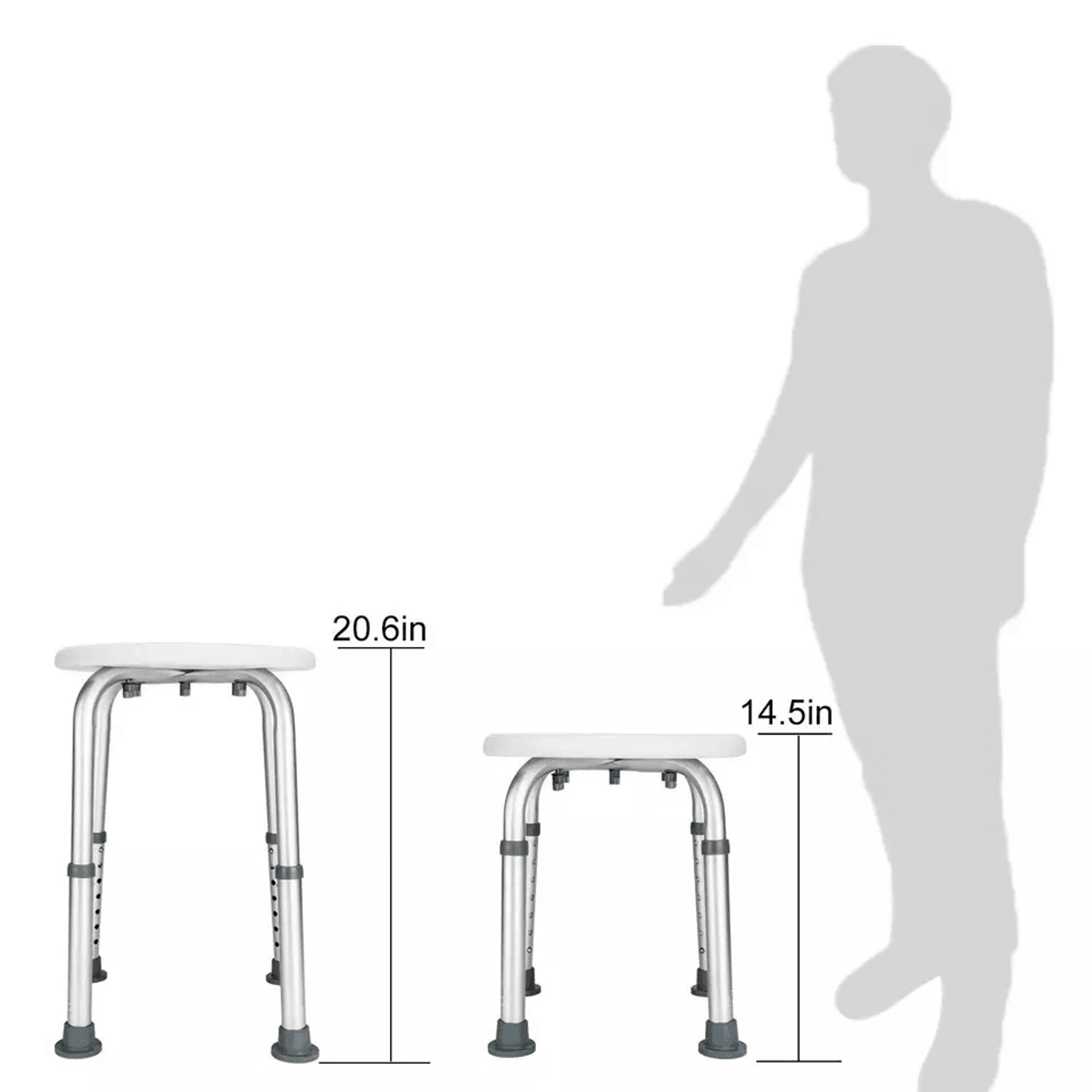 Adjustable Medical Shower Chair Round Bath Tub Bench Stool Seat 7Level Height AntiSkid CE  FDA Cert 5