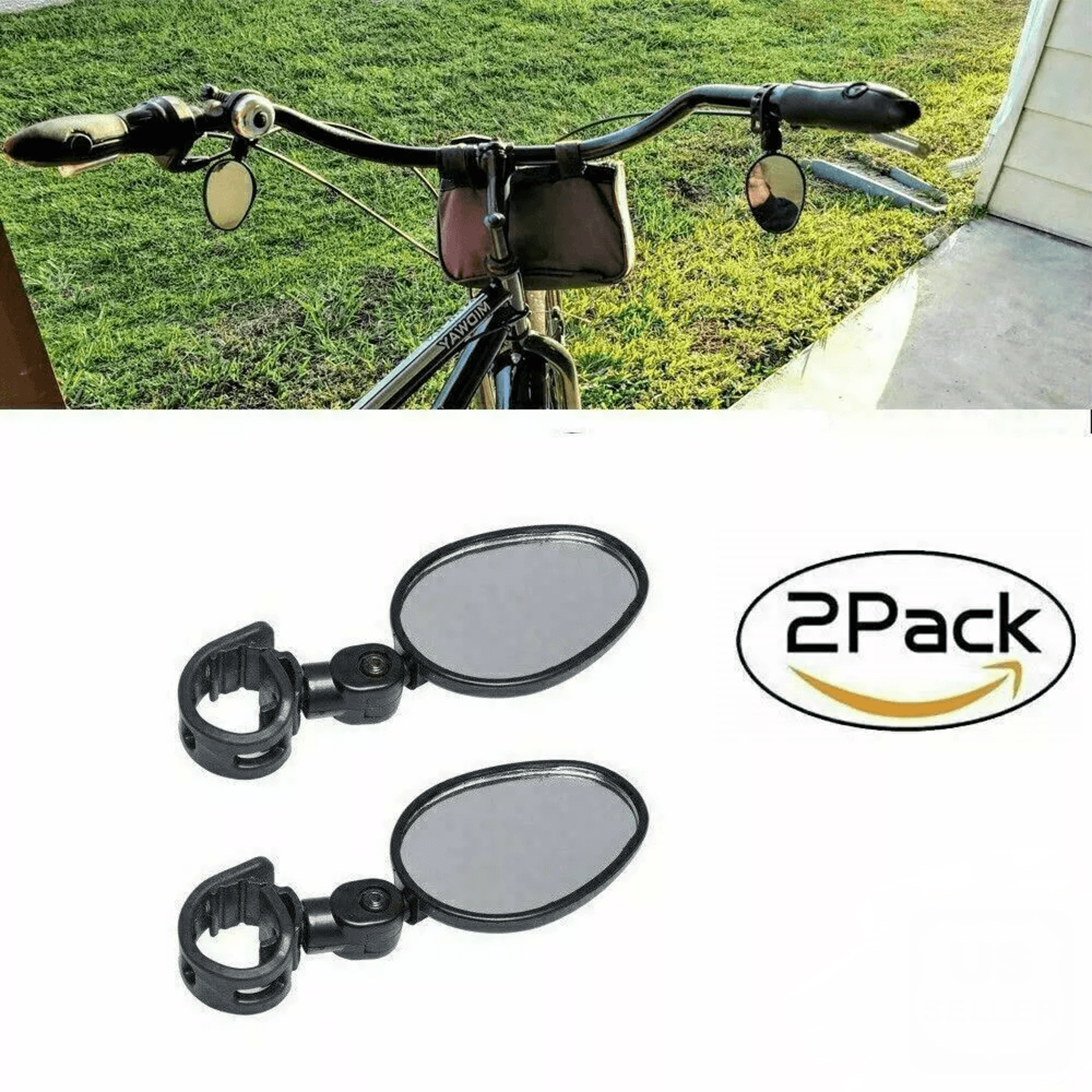 Adjustable Mountain Bike Glass Mirrors  360 Rotating Rearview For Hybrid MTB Recumbent  Urban Bicyc 0