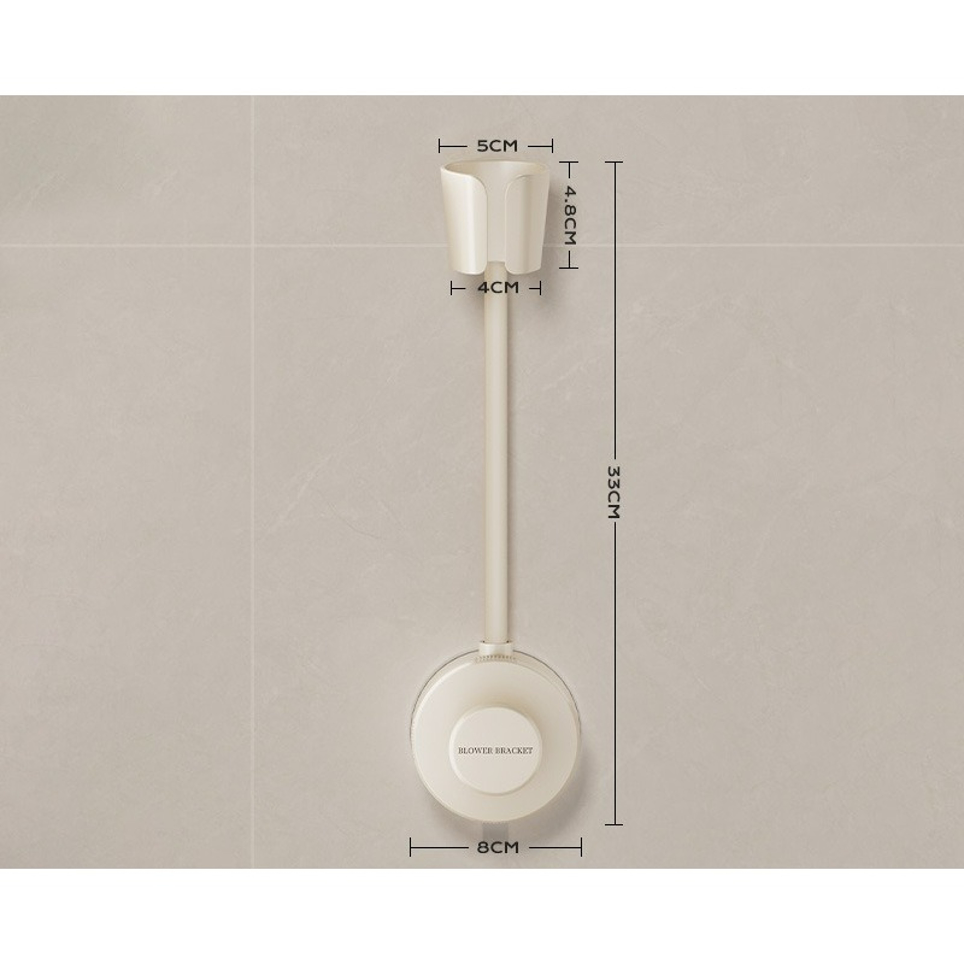Premium Hands Free Suction Cup Hair Dryer Holder  Bathroom Organizer Shelf 4