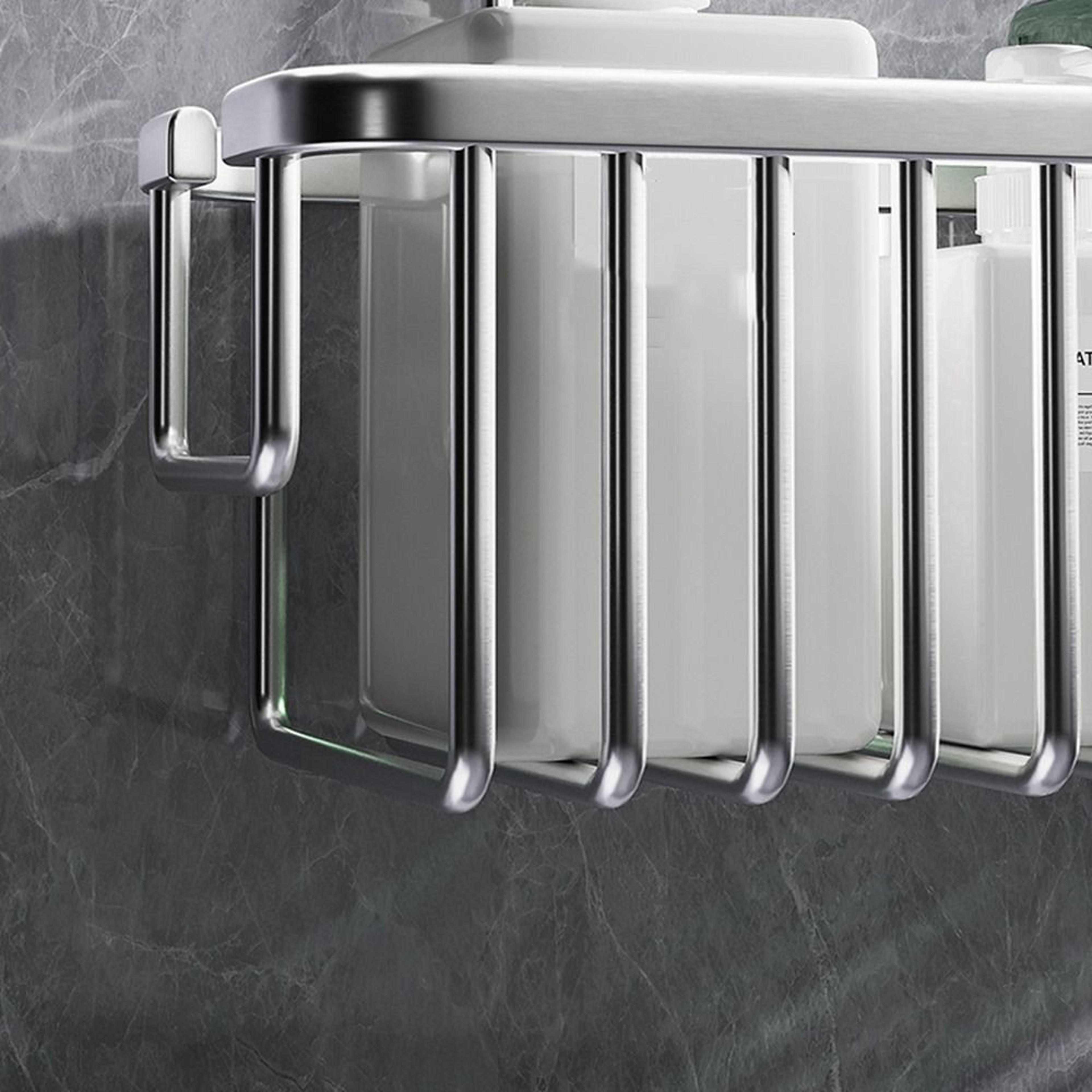 Rustproof Hanging Shower Caddy Organizer With Hooks  Large Capacity Storage Shelf 2