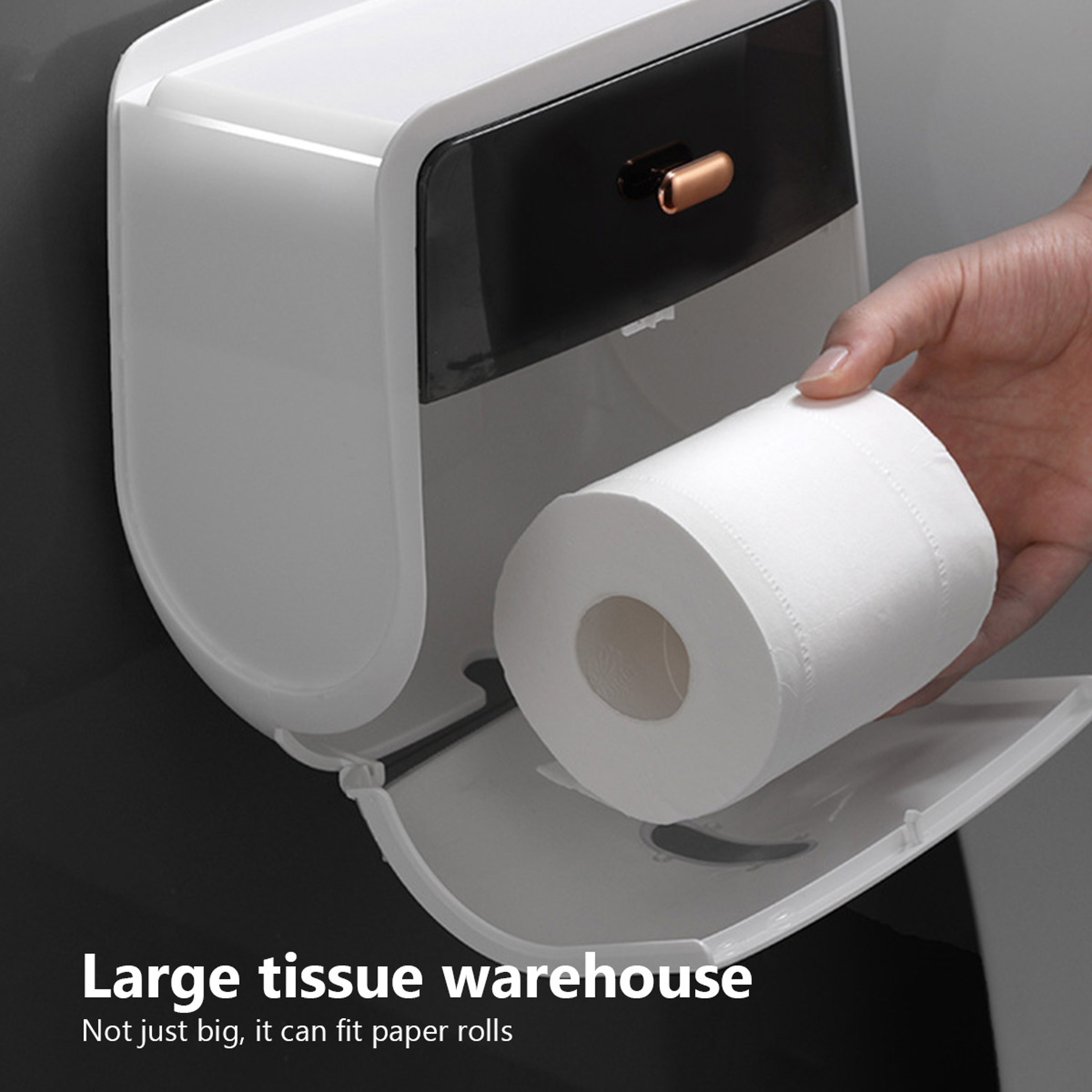 Premium Waterproof Double Layer Toilet Paper Holder  Storage Dispenser 1