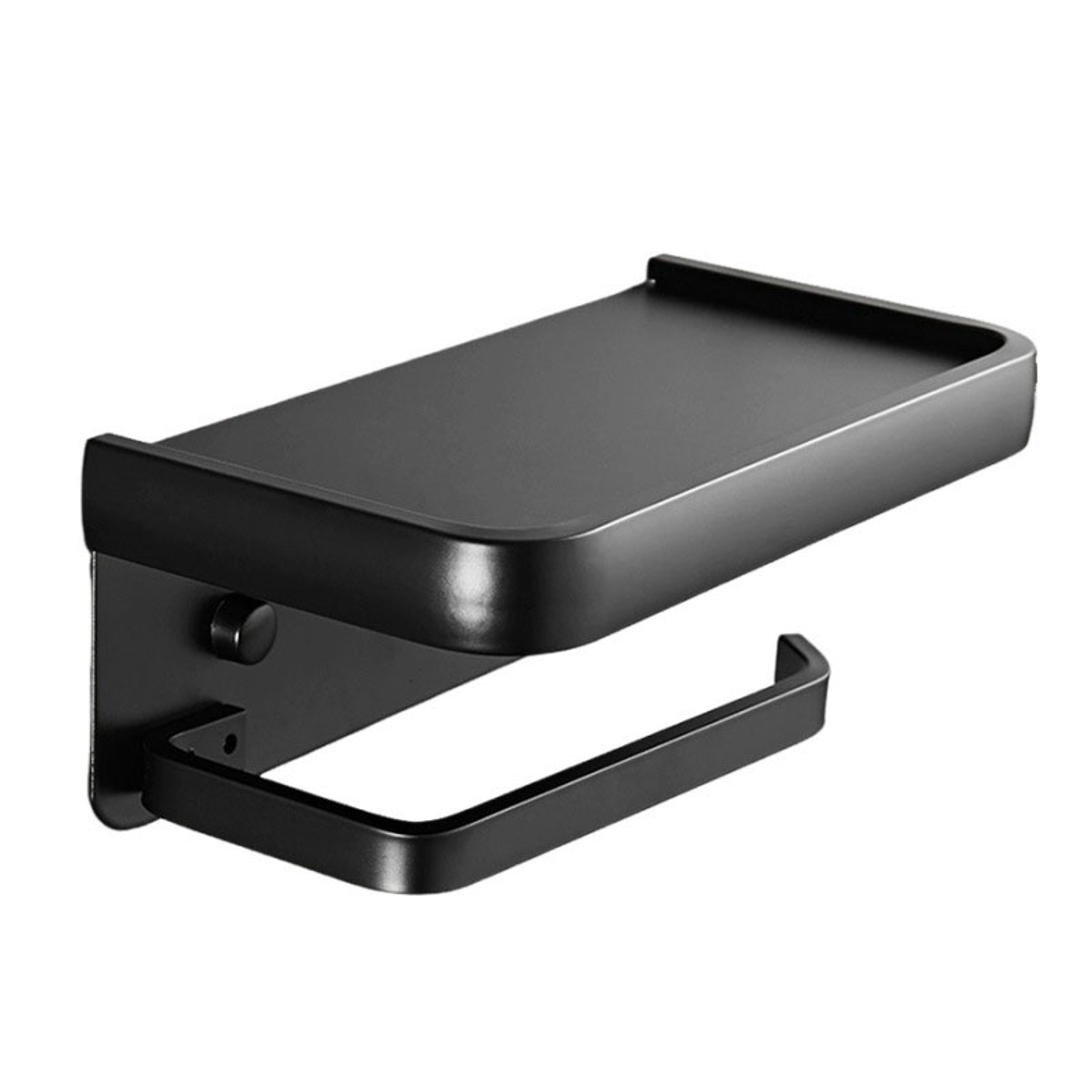 Premium Wall Mounted Aluminum Toilet Paper Holder With Shelf  Phone Storage Bathroom Organizer 8