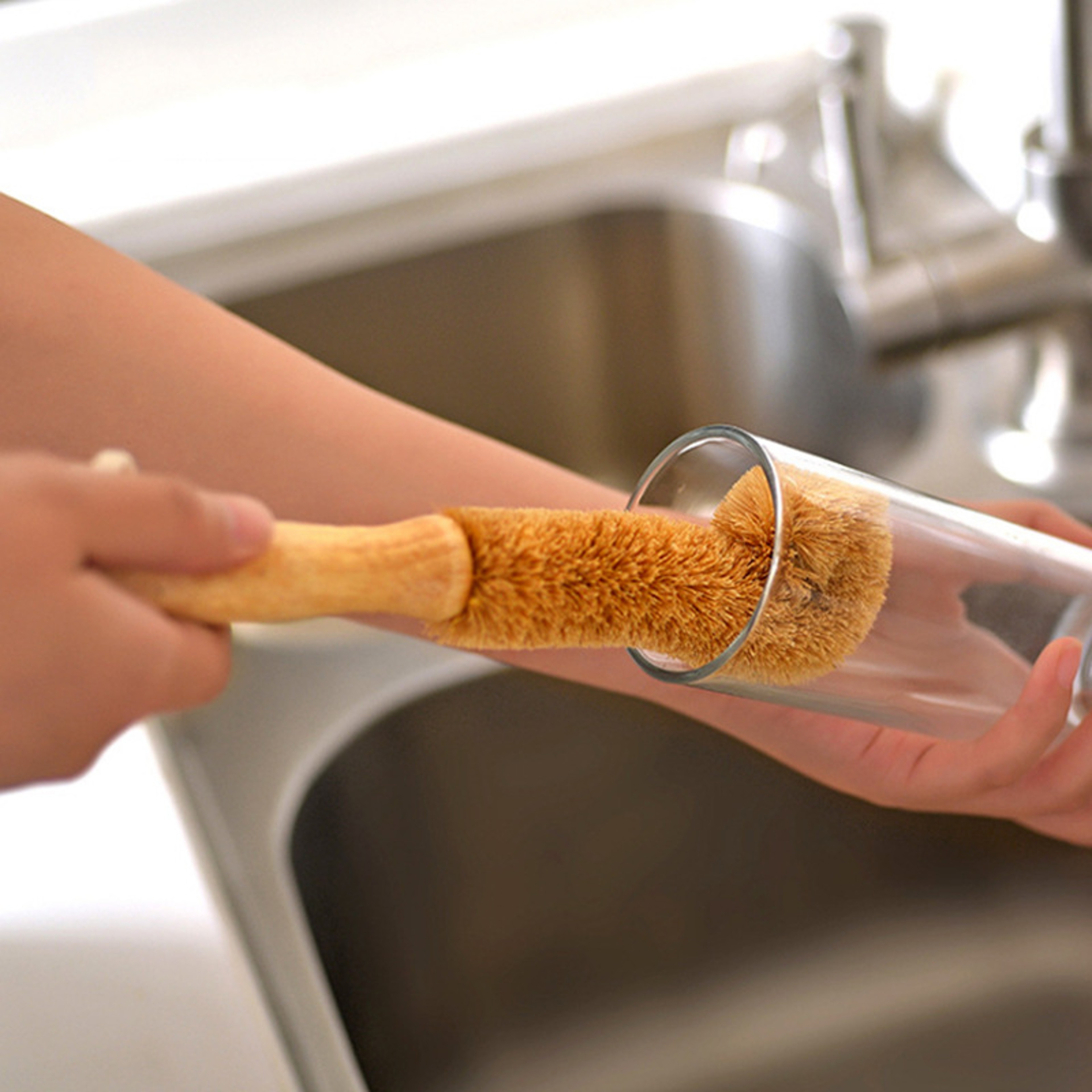 EcoCoir Kitchen Scrub Brush Set For Bottles Cups  Dish Cleaning Brush Tasks 1