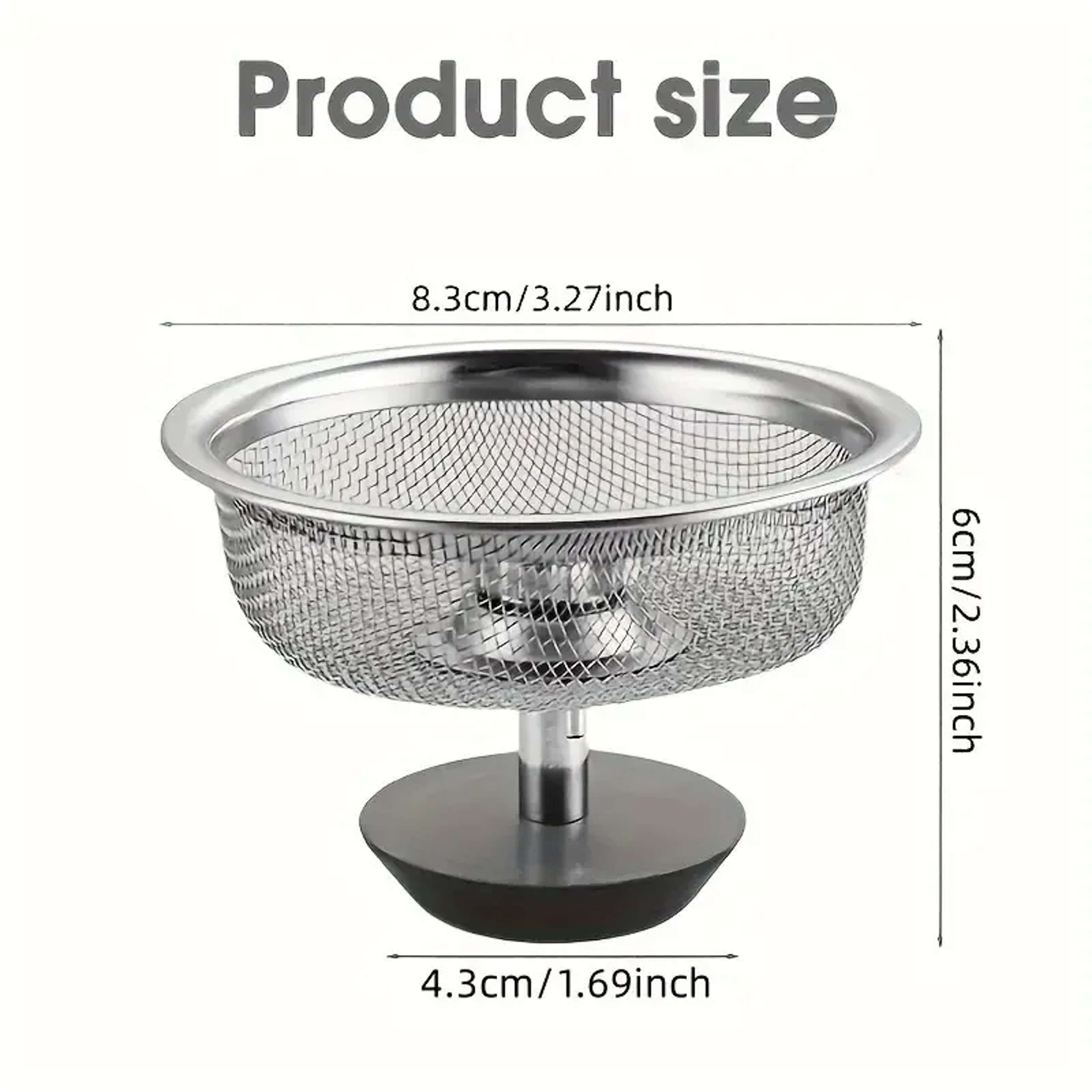 Stainless Steel Kitchen Sink Strainer  Stopper Set With Handle AntiClog Drain Basket Filter 1