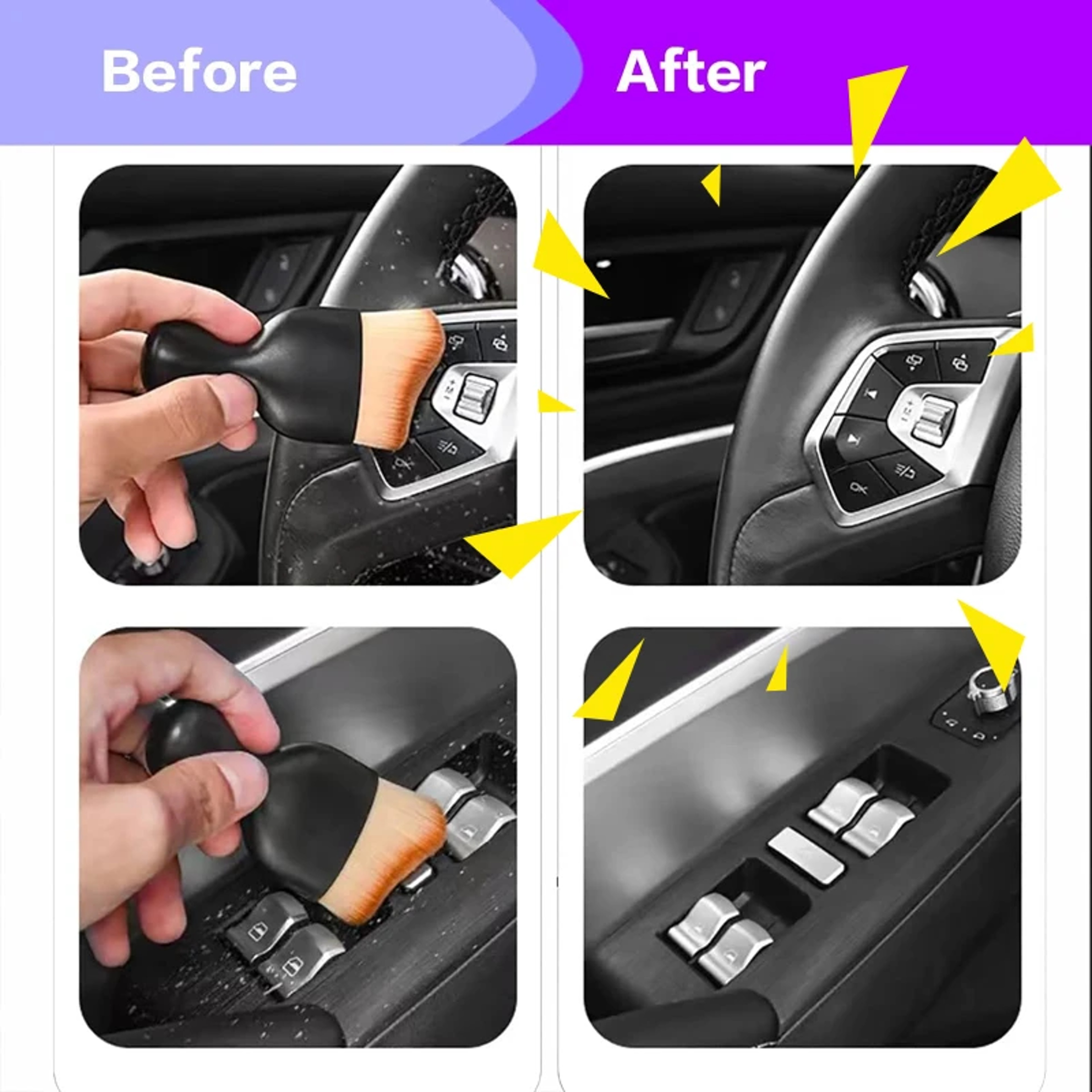 Premium Soft Bristle Automotive Detailing Brush Set Interior Cleaning  Dashboard Vent Cleaning Brus 2