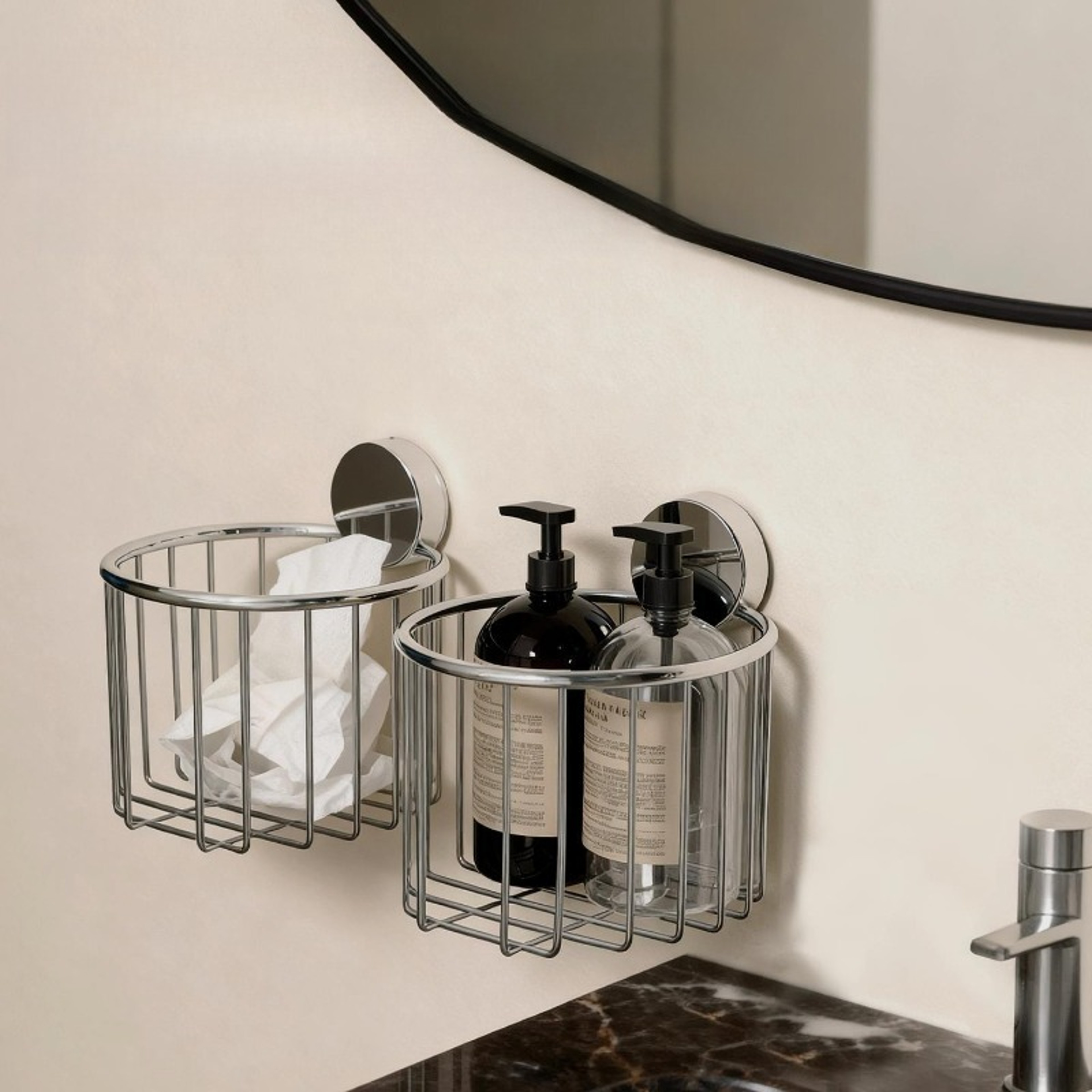 Stainless Steel Suction Cup Toilet Paper Holder Wall Mount No Drill Bathroom Tissue Rack 2