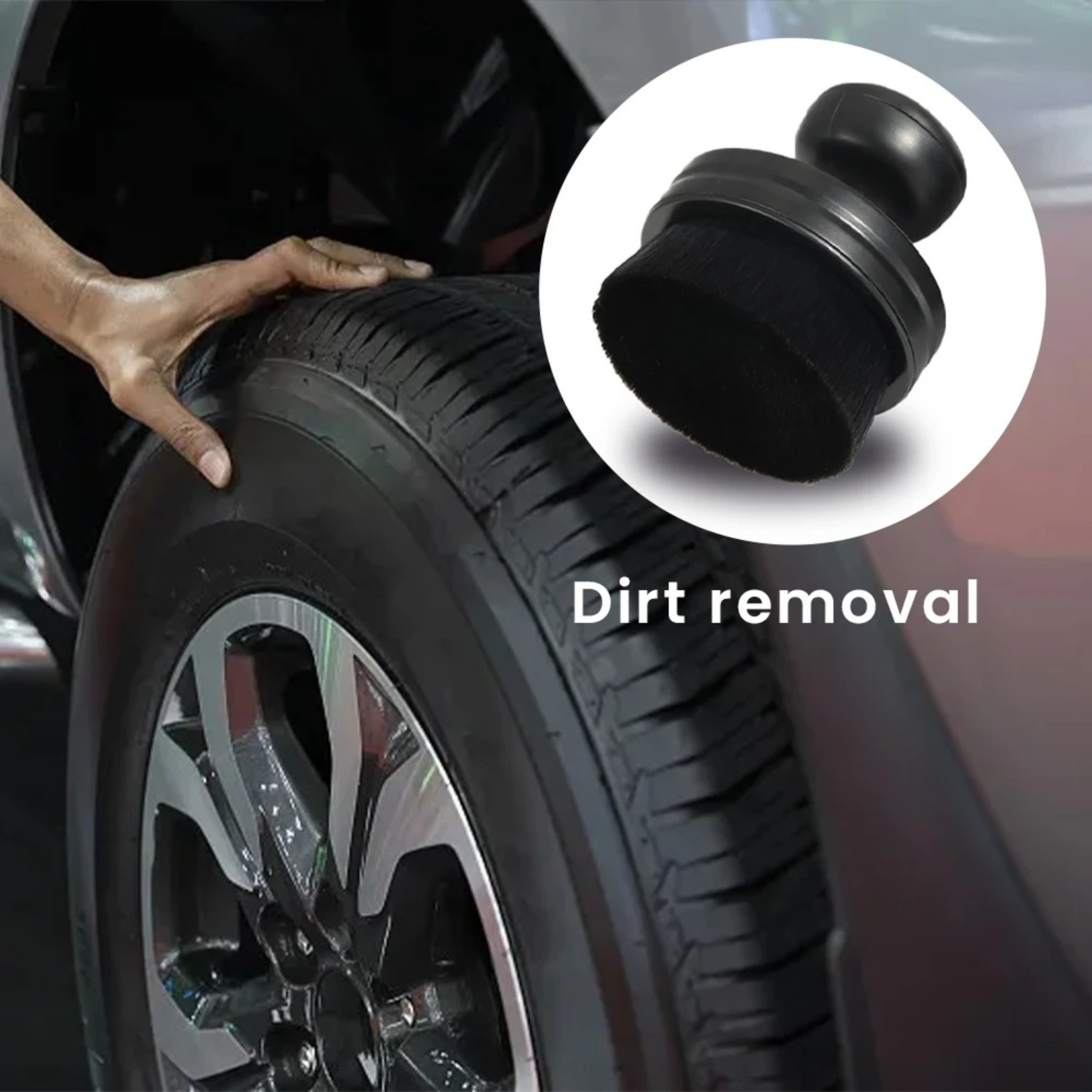 TireGlow Pro Tire Shine Applicator Brush with Holder for Car Detailing – view 3