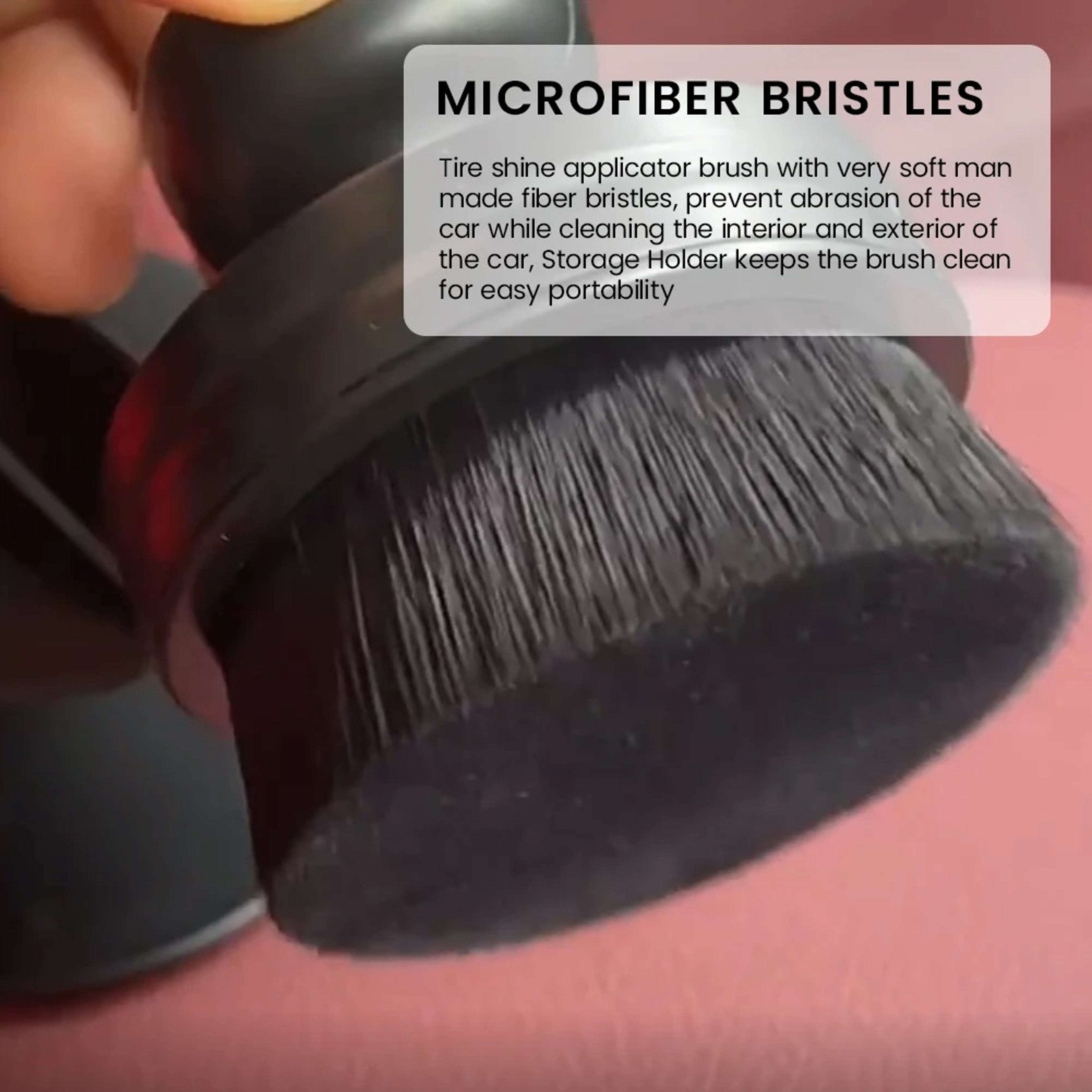 TireGlow Pro Tire Shine Applicator Brush with Holder for Car Detailing – view 5