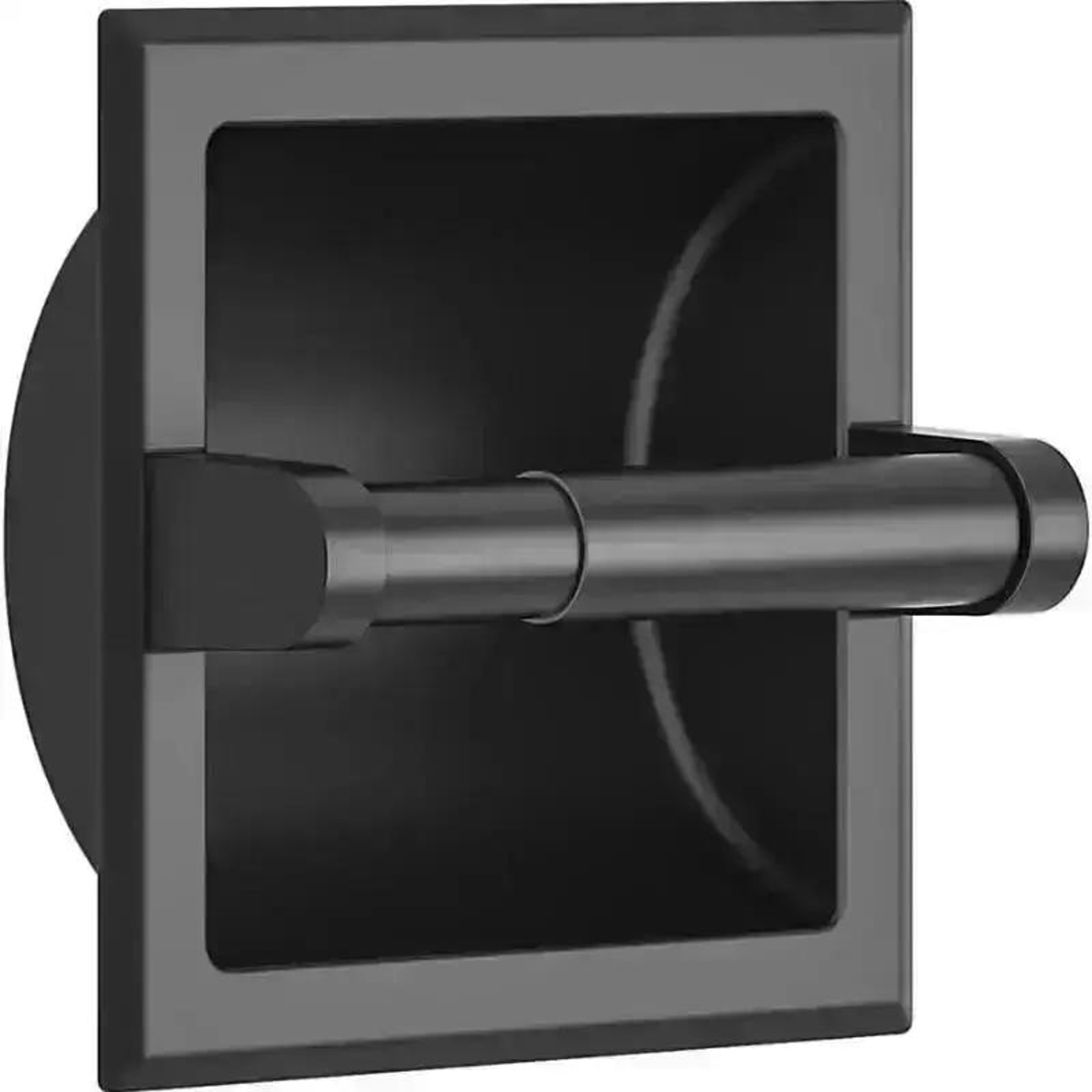 Matte Black Recessed Toilet Paper Holder with Mounting Bracket for Modern Bathrooms – view 7
