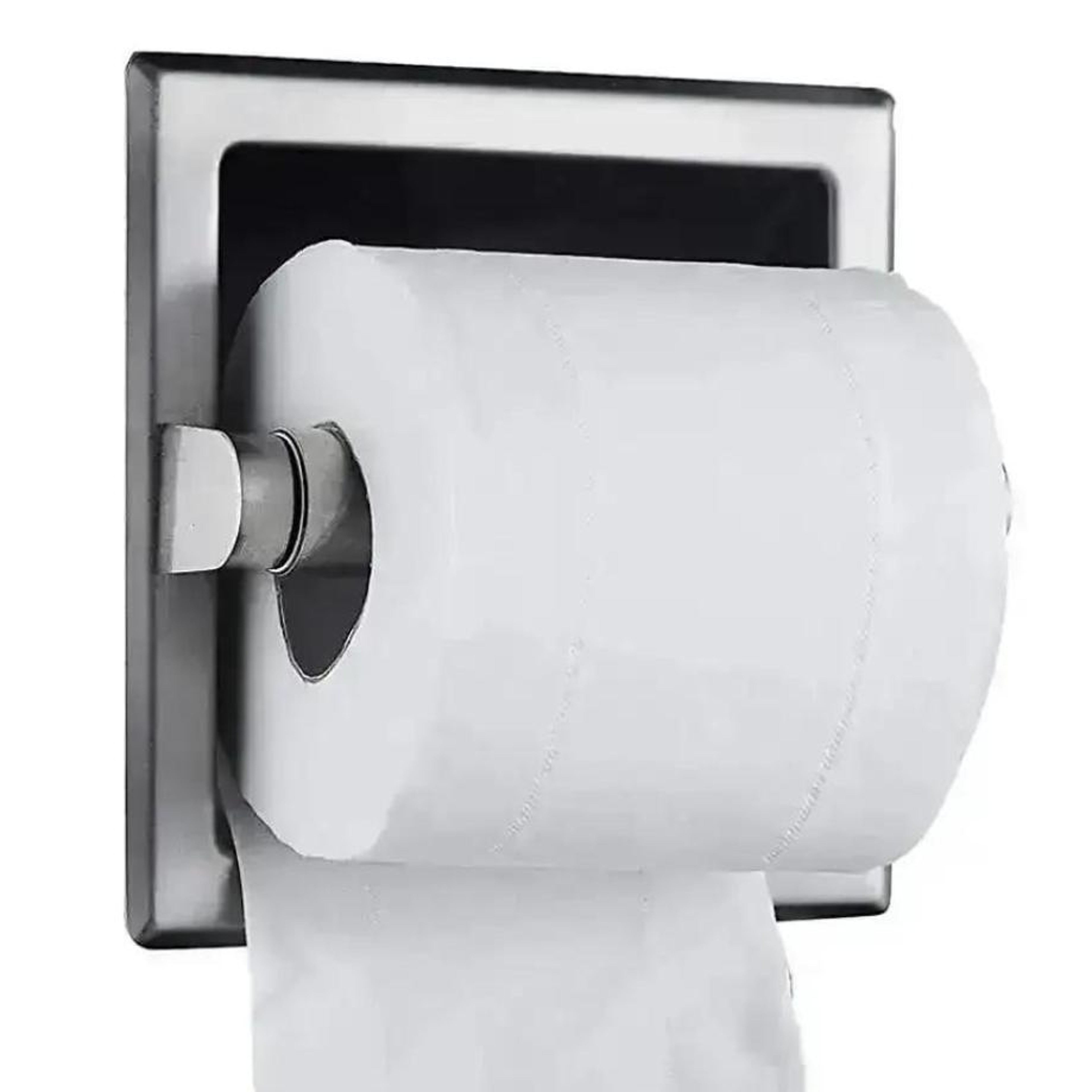 Matte Black Recessed Toilet Paper Holder with Mounting Bracket for Modern Bathrooms – view 6