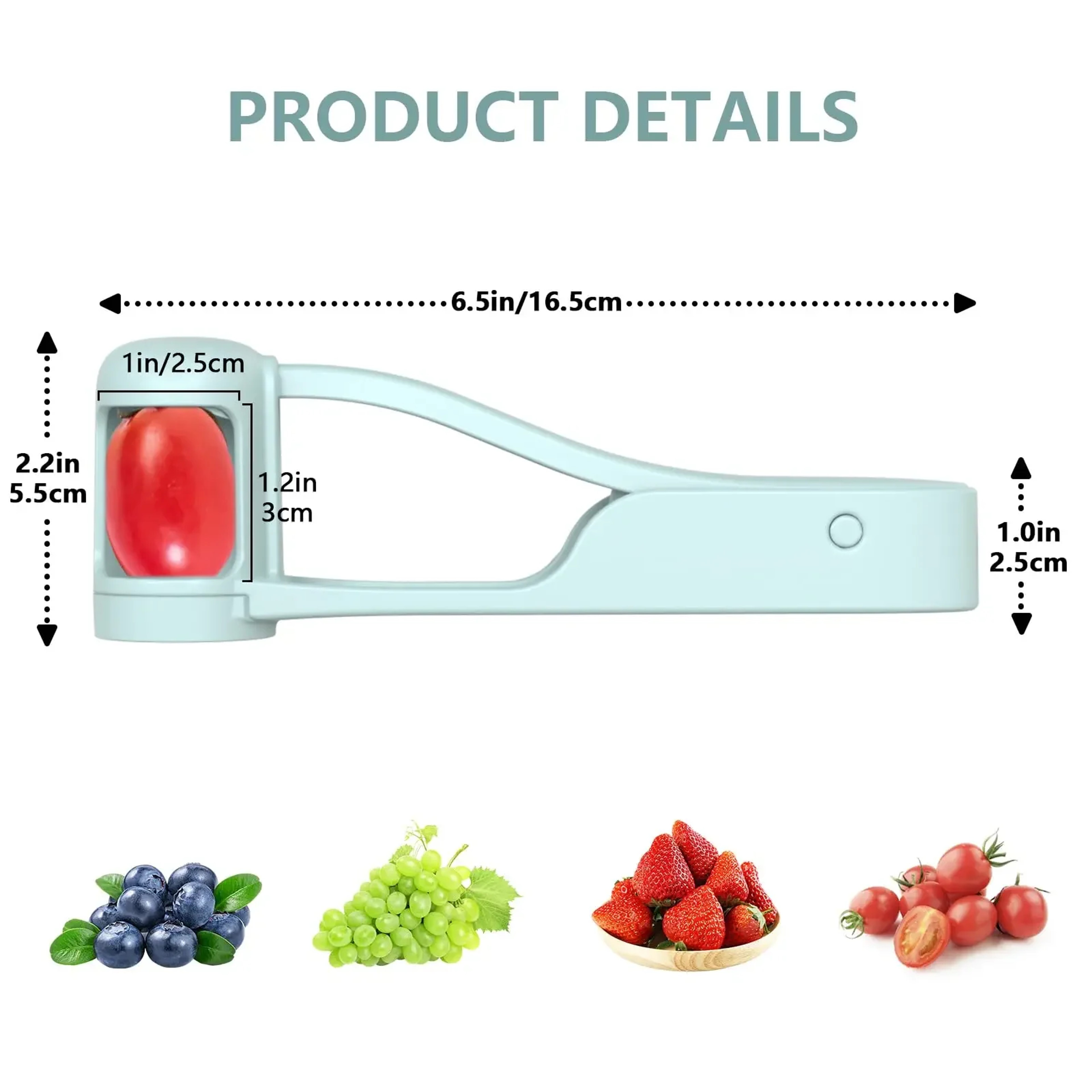 Multifunctional Handheld Strawberry  Grape Cutter Fruit Slicer For Kids Kitchen Prep 4