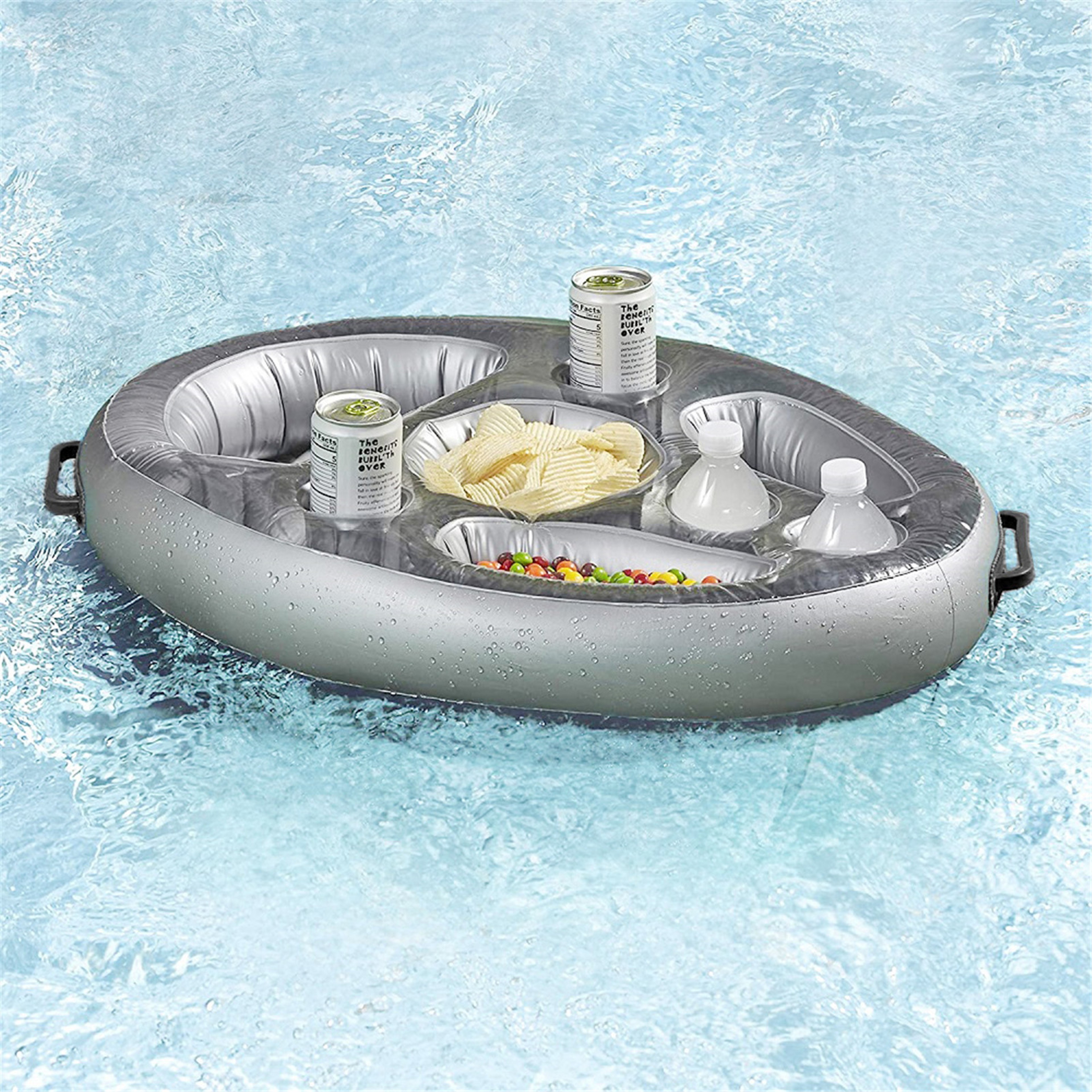 Inflatable Pool Float Drink Holder And Floating Drink Cooler Tray 1
