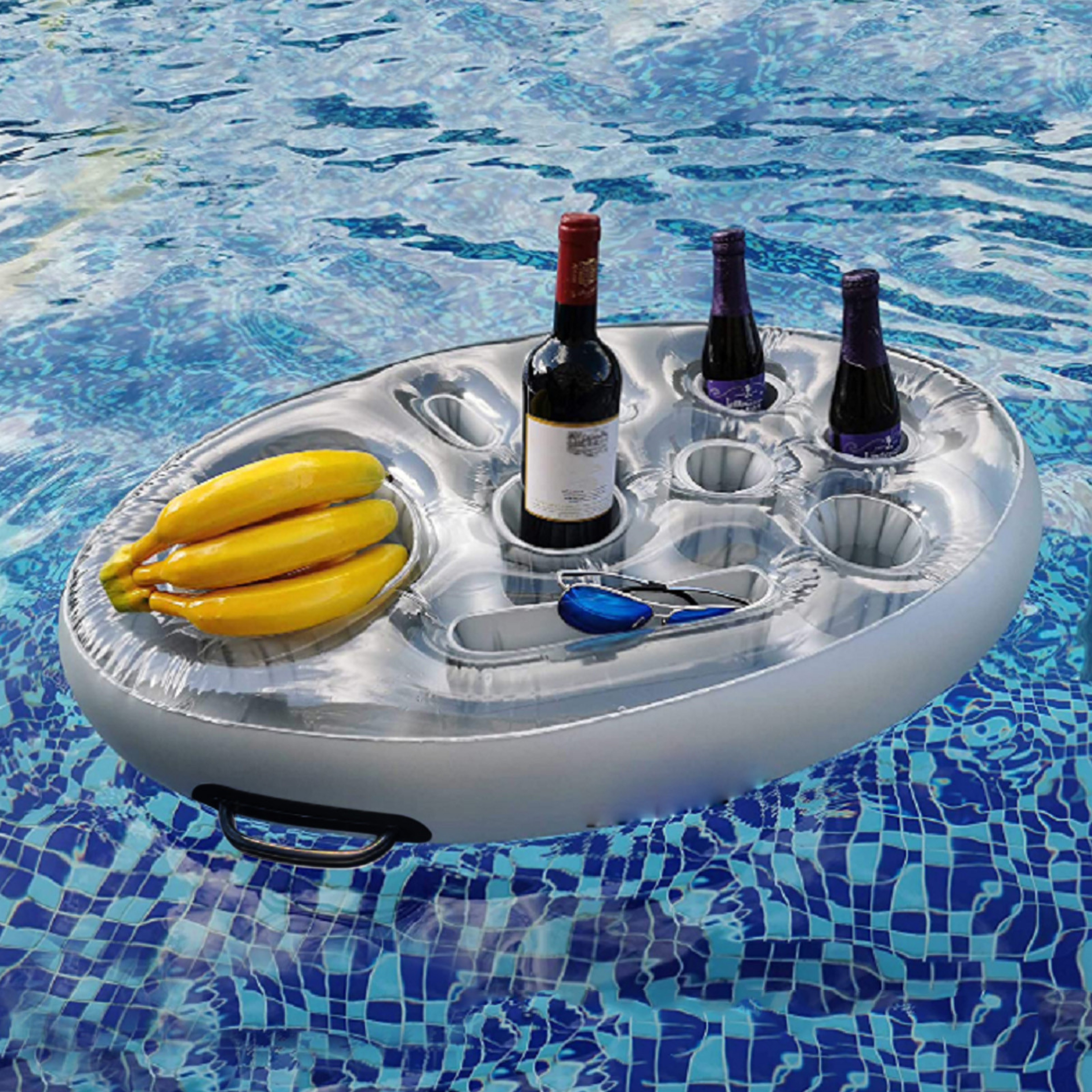 Inflatable Pool Float Drink Holder And Floating Drink Cooler Tray 2